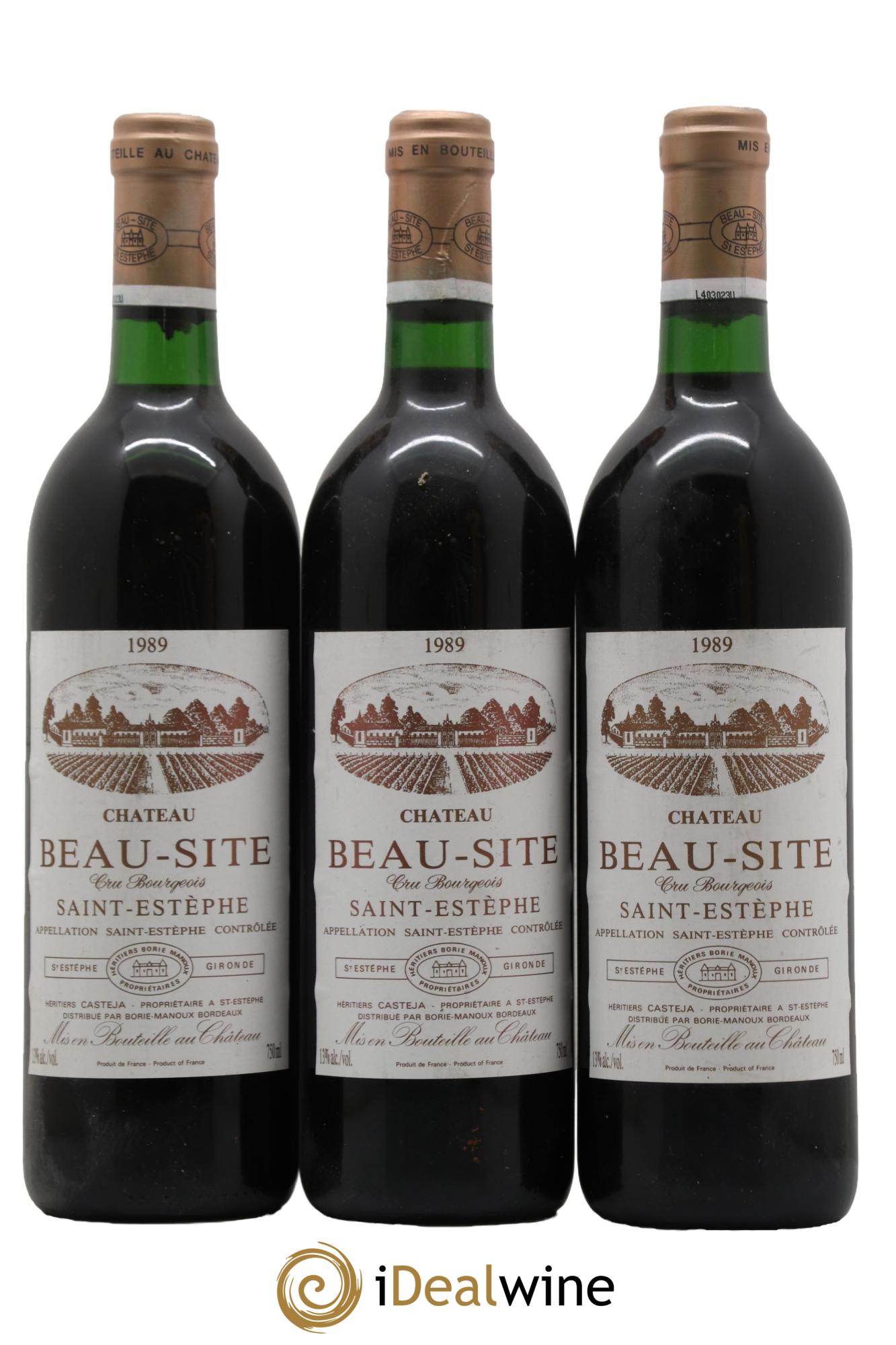 Château Beau Site Cru Bourgeois 1989 - Lotto di 3 bottiglie - 0