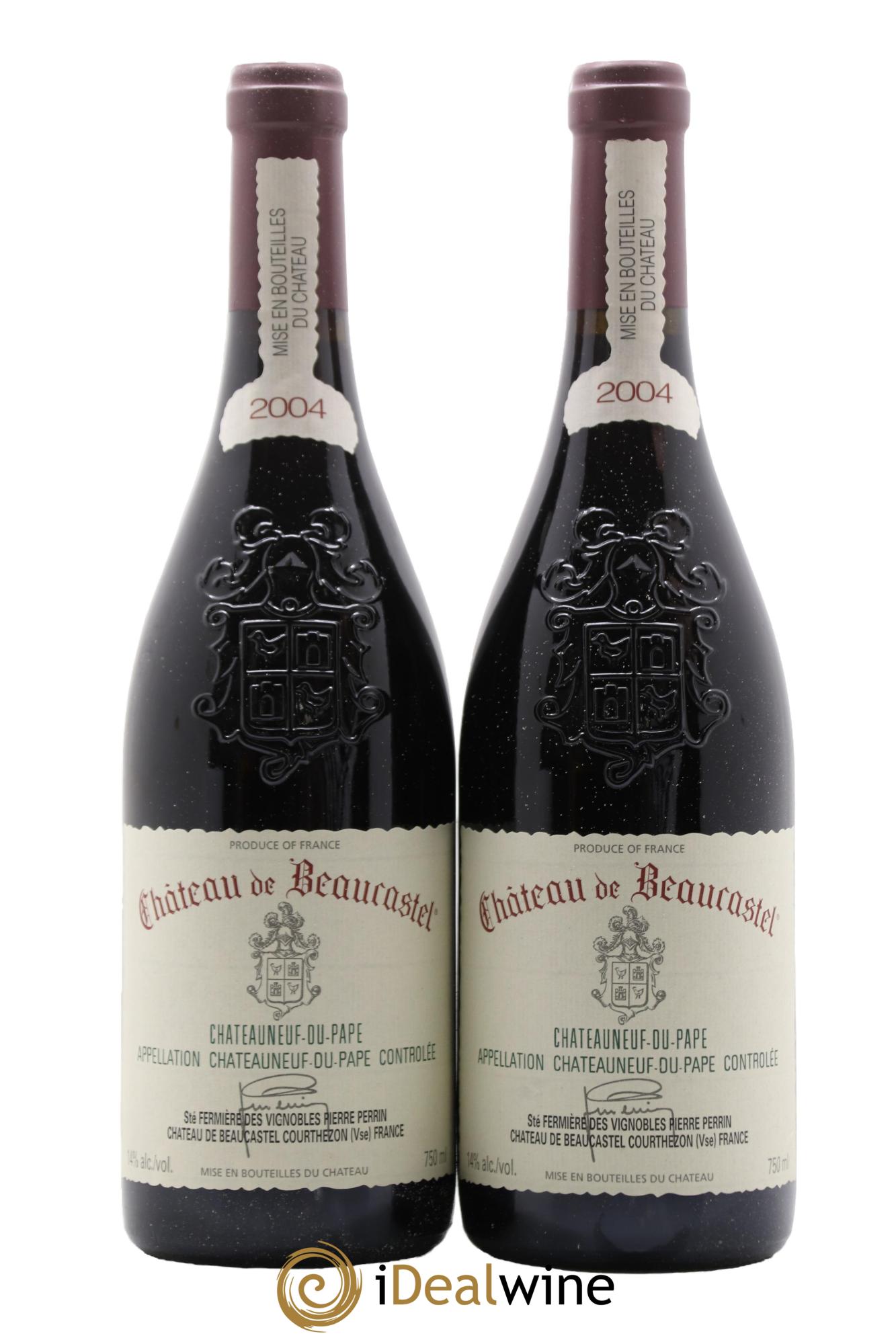 Châteauneuf-du-Pape Château de Beaucastel Famille Perrin 2004 - Lot de 2 bouteilles - 0