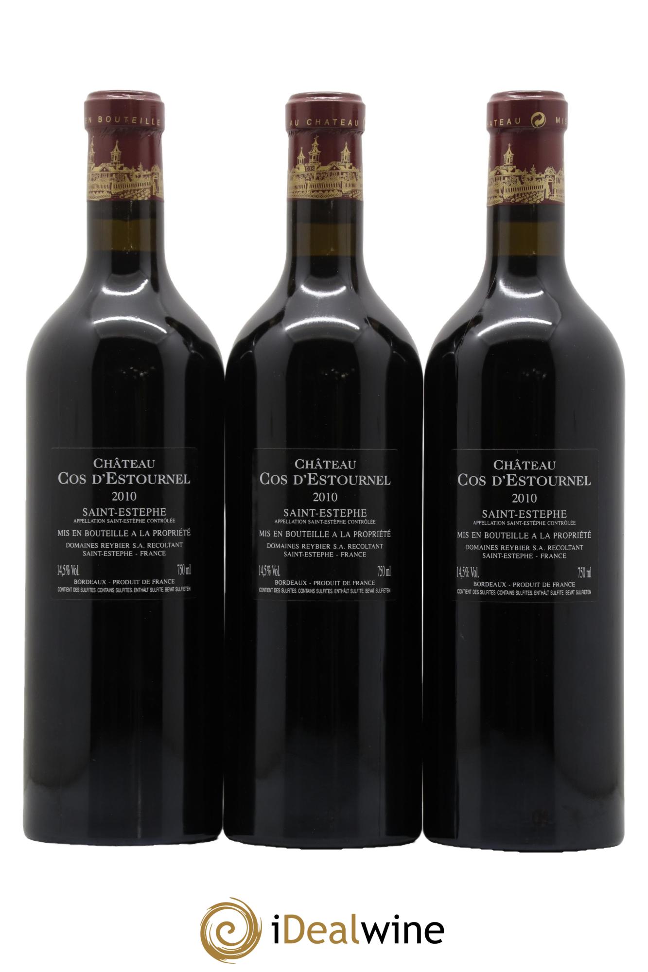 Cos d'Estournel 2ème Grand Cru Classé 2010 - Lot of 3 bottles - 1