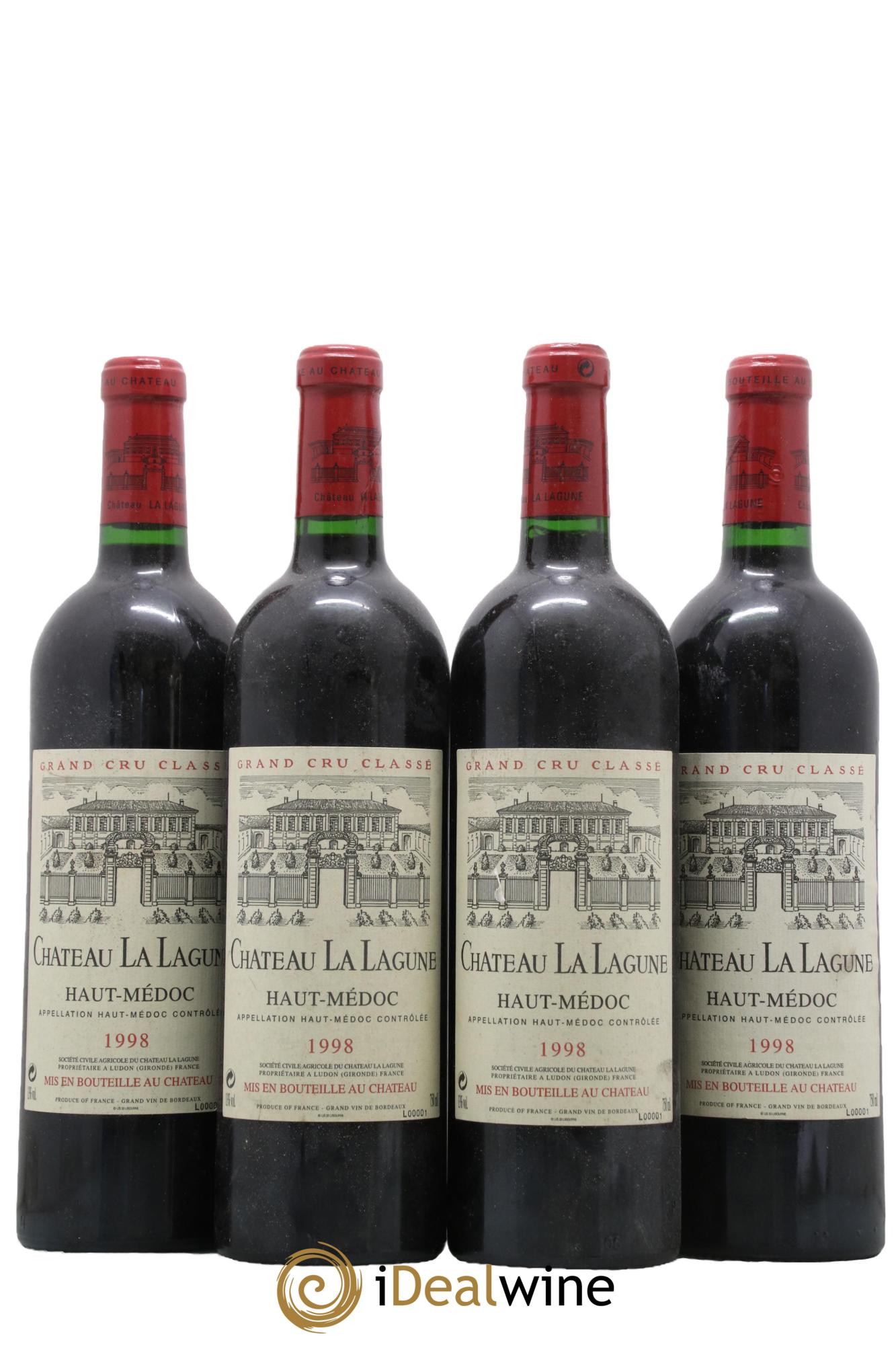 Château la Lagune 3ème Grand Cru Classé 1998 - Posten von 4 Flaschen - 0