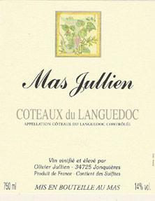 Etiquette du vin Languedoc Mas Jullien Olivier Jullien 2016