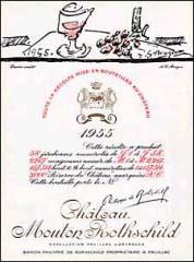 Etichetta Château Mouton Rothschild 1er Grand Cru Classé 1955