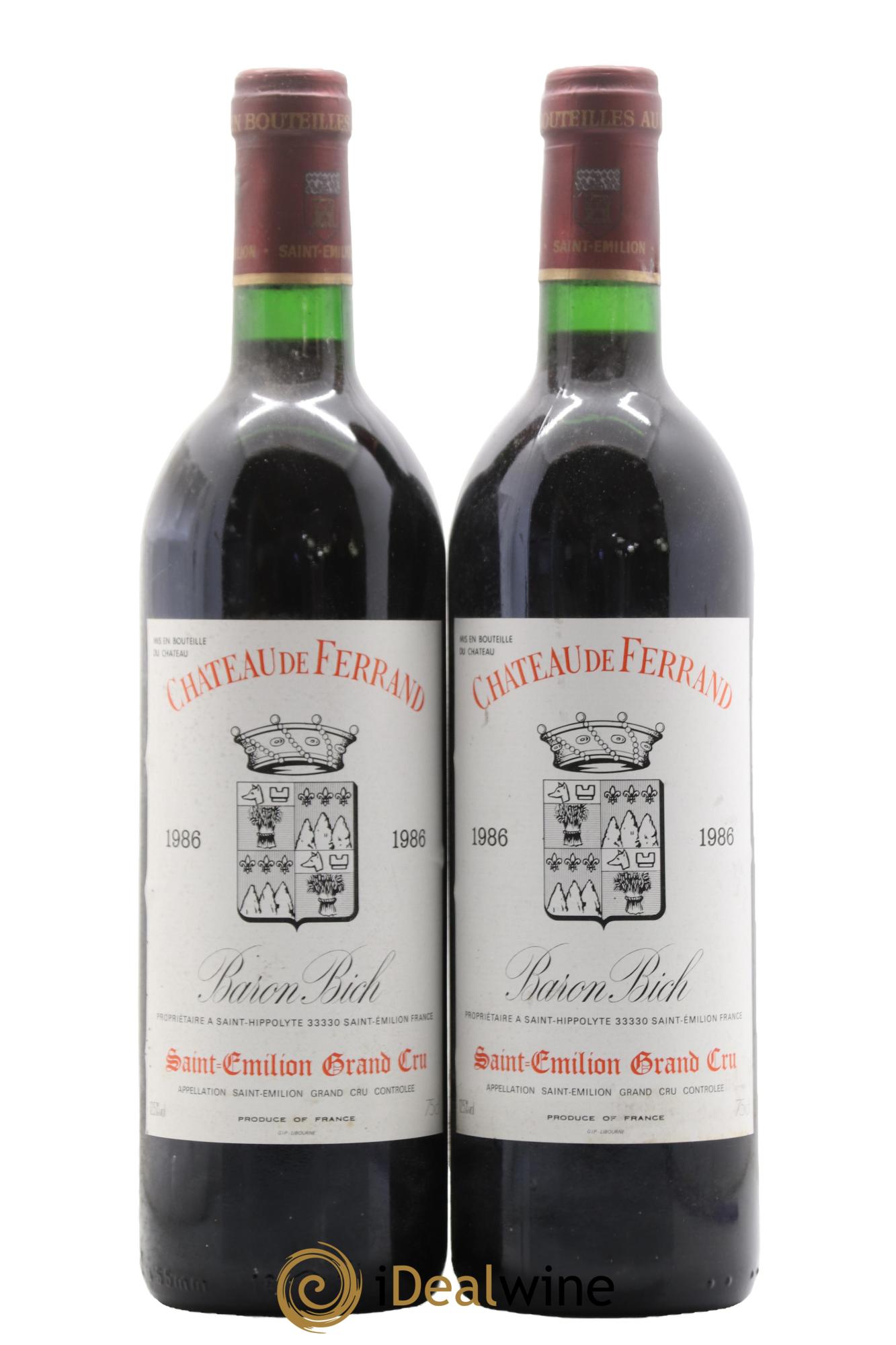 Château Ferrand 1986 - Lot of 2 bottles - 0