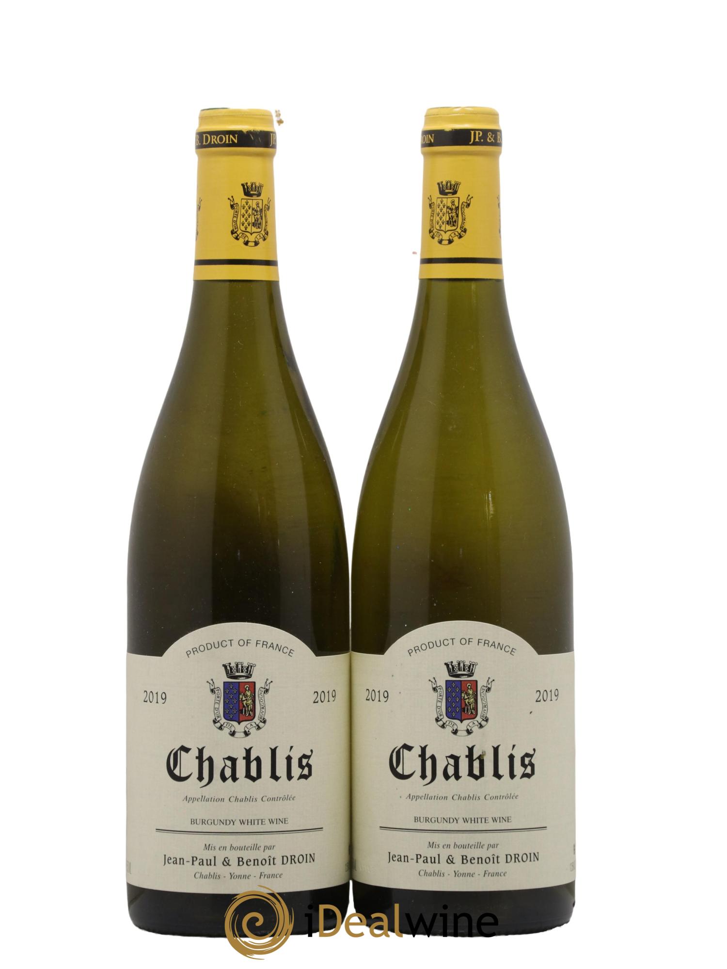 Chablis Jean-Paul & Benoît Droin (Domaine) 2019 - Lot of 2 bottles - 0