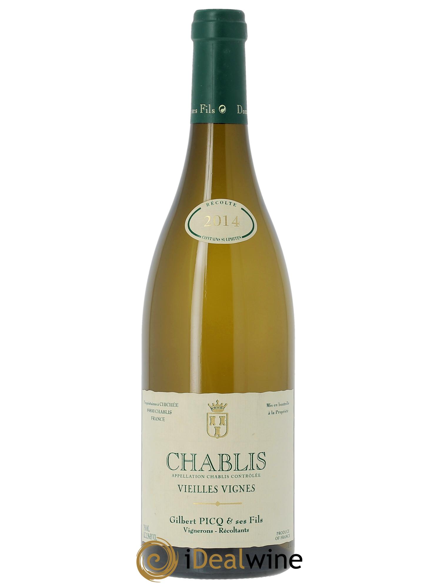 Chablis Vieilles vignes  Gilbert Picq et Fils   2014 - Lot de 1 bouteille - 0