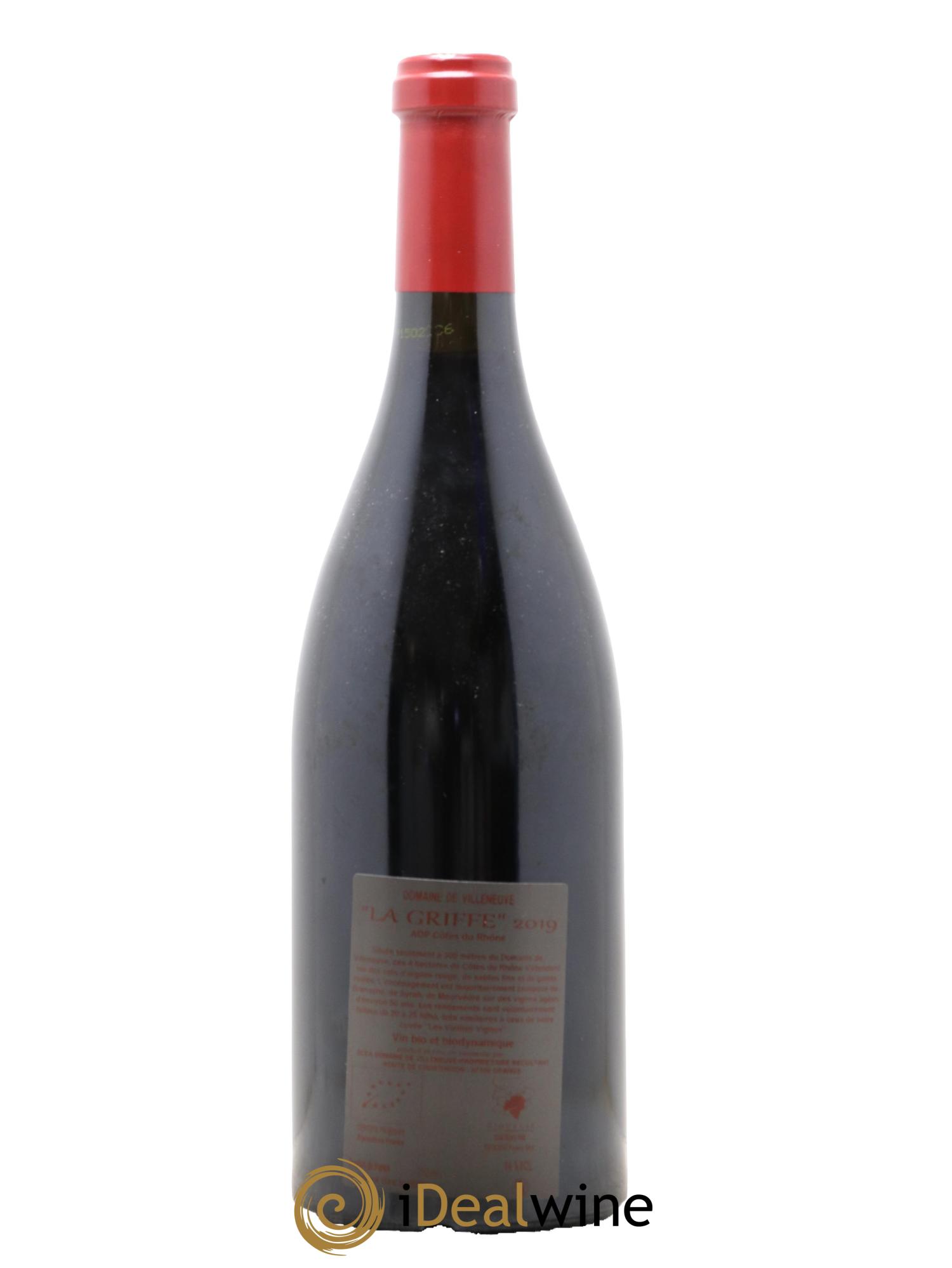 Côtes du Rhône La Griffe Domaine de Villeneuve 2019 - Posten von 1 Flasche - 1