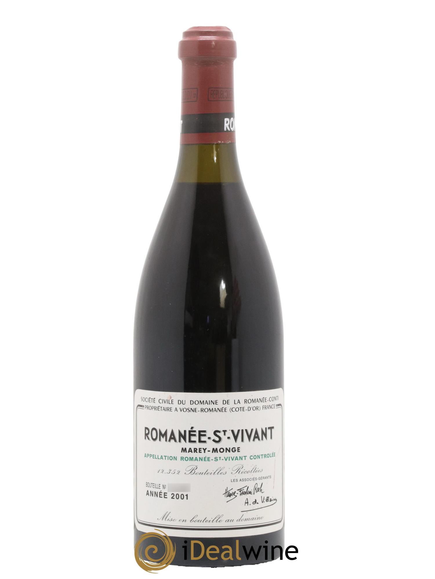 Romanée-Saint-Vivant Grand Cru Domaine de la Romanée-Conti 2001 - Posten von 1 Flasche - 0