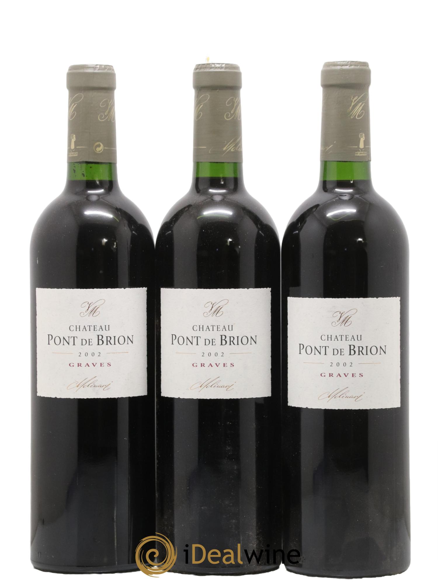 Graves Château Pont de Brion 2002 - Posten von 3 Flaschen - 0