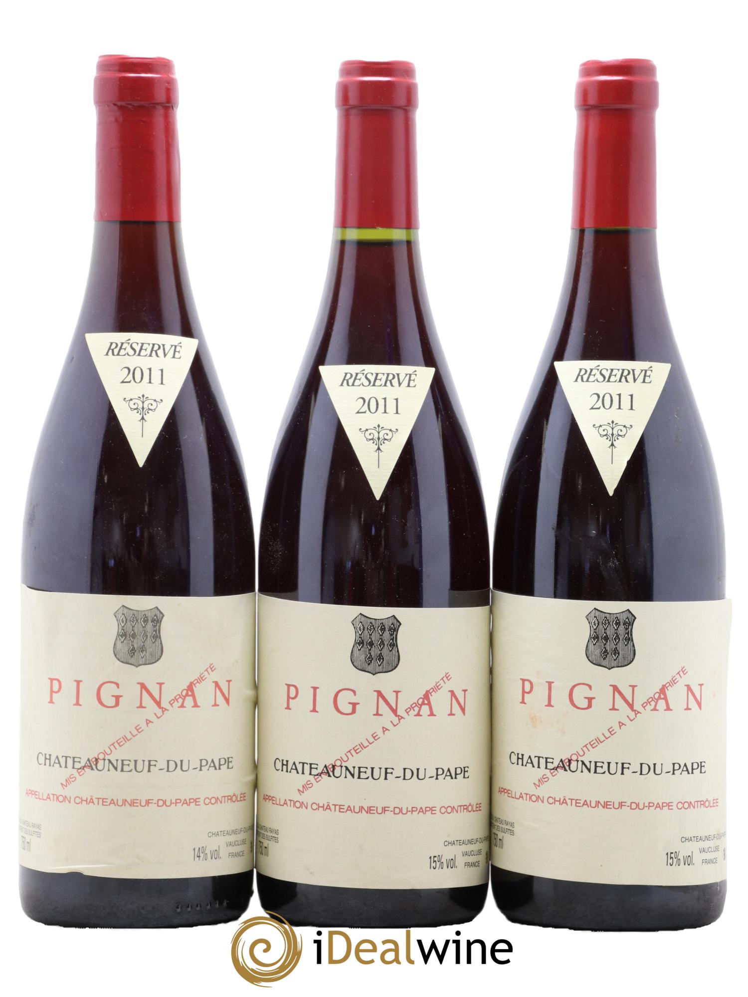 Châteauneuf-du-Pape Pignan Emmanuel Reynaud 2011 - Lot de 3 bouteilles - 0