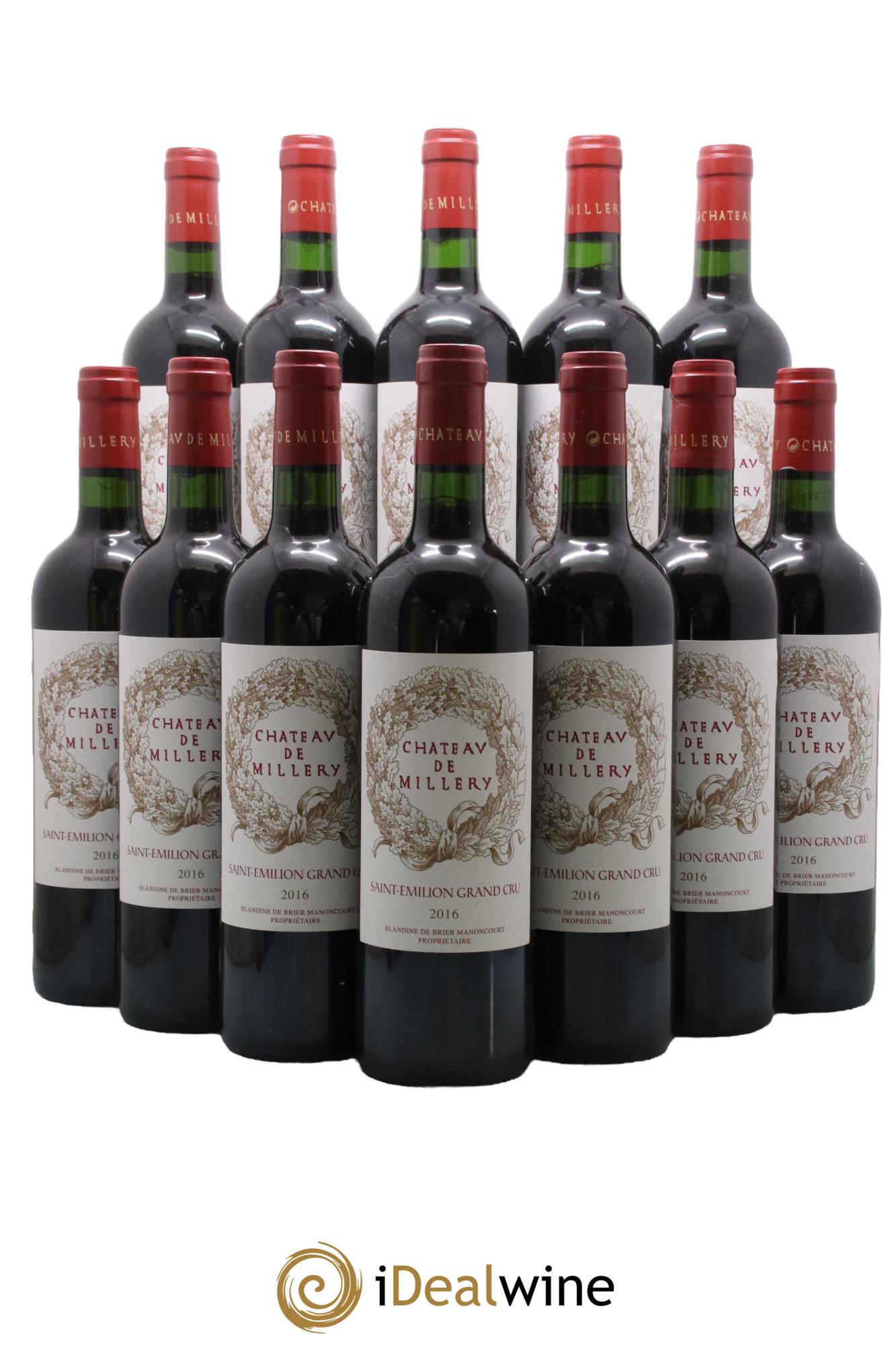 Saint-Émilion Grand Cru Chateau Millery 2016 - Lotto di 12 bottiglie - 0