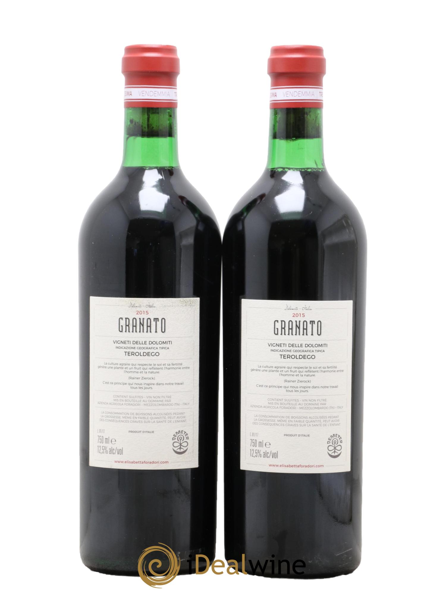 Vigneti delle Dolomiti IGT Morei - Teroldego Elisabetta Foradori 2015 - Lot of 2 bottles - 1