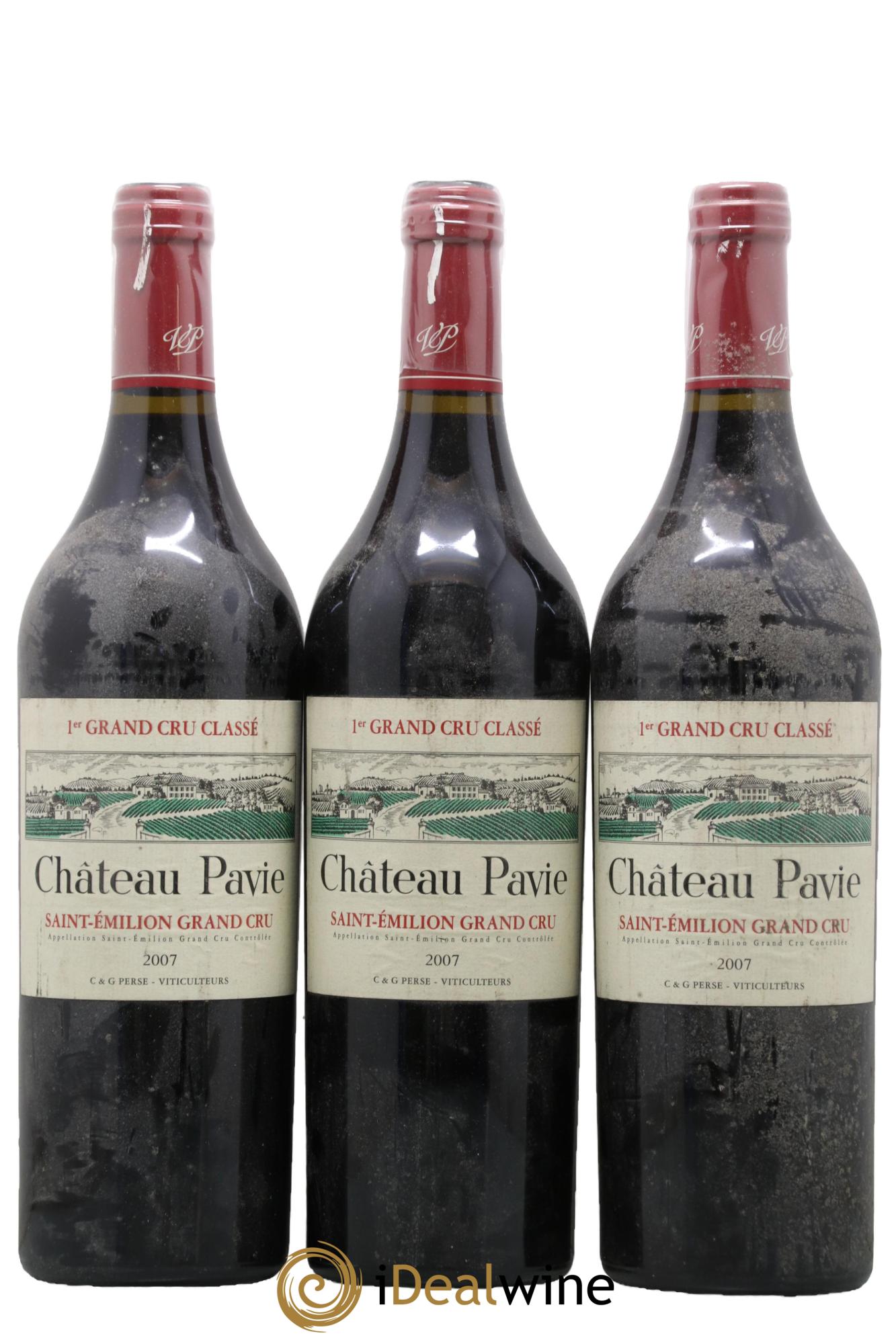 Château Pavie 1er Grand Cru Classé A 2007 - Lot de 3 bouteilles - 0