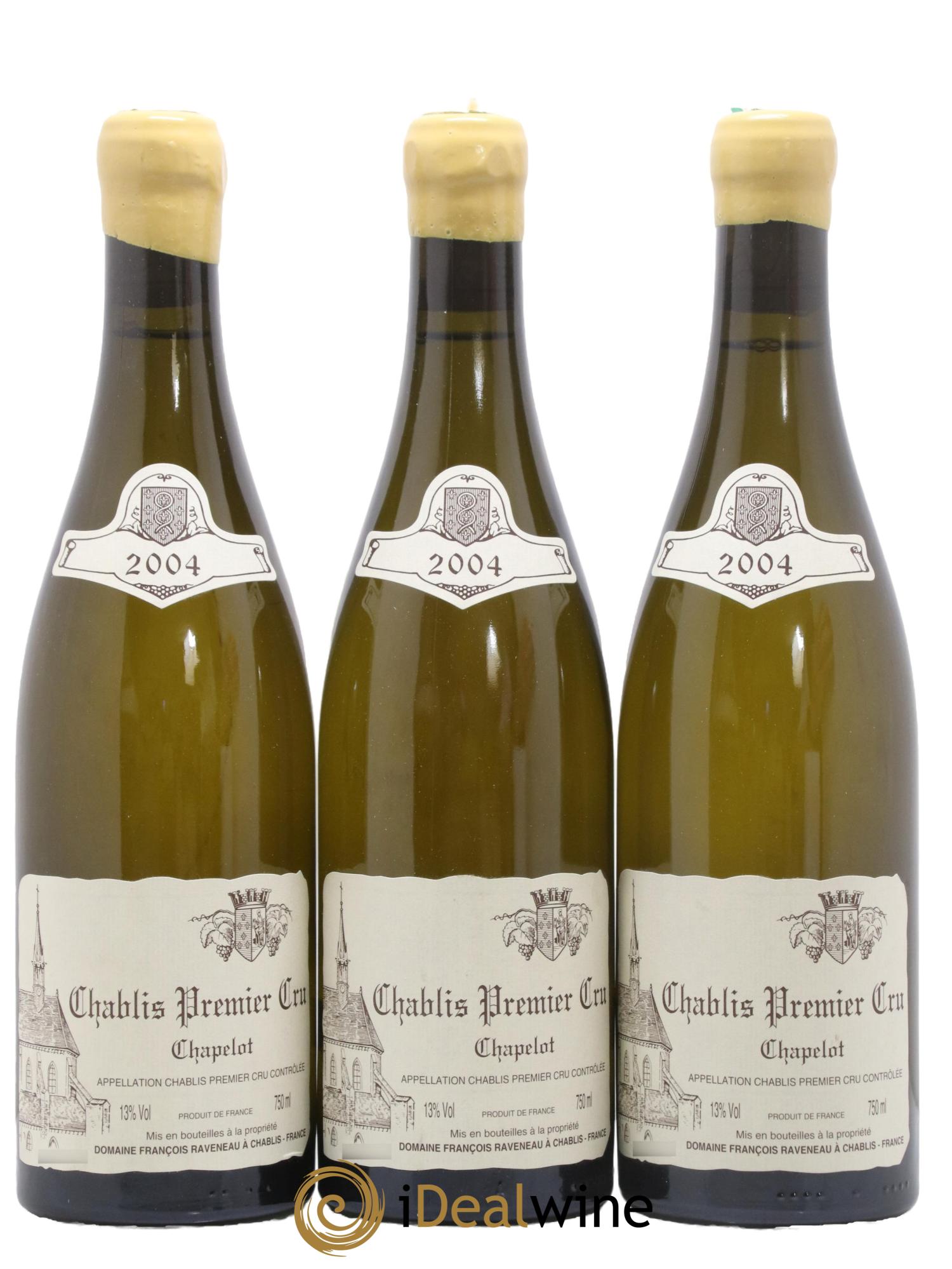 Chablis 1er Cru Chapelot Raveneau (Domaine) 2004 - Lotto di 3 bottiglie - 0