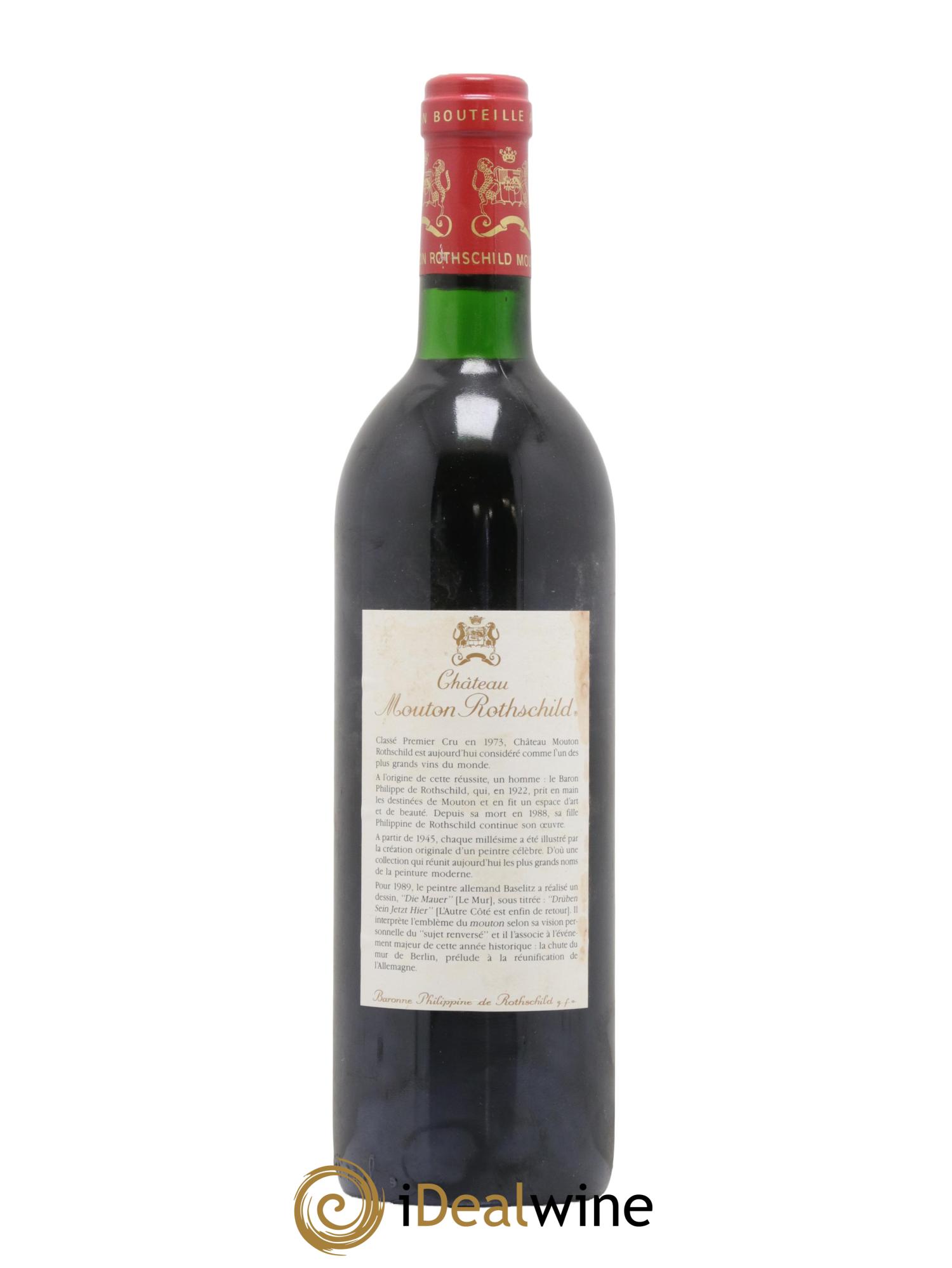 Château Mouton Rothschild 1er Grand Cru Classé 1989 - Lotto di 1 bottiglia - 1