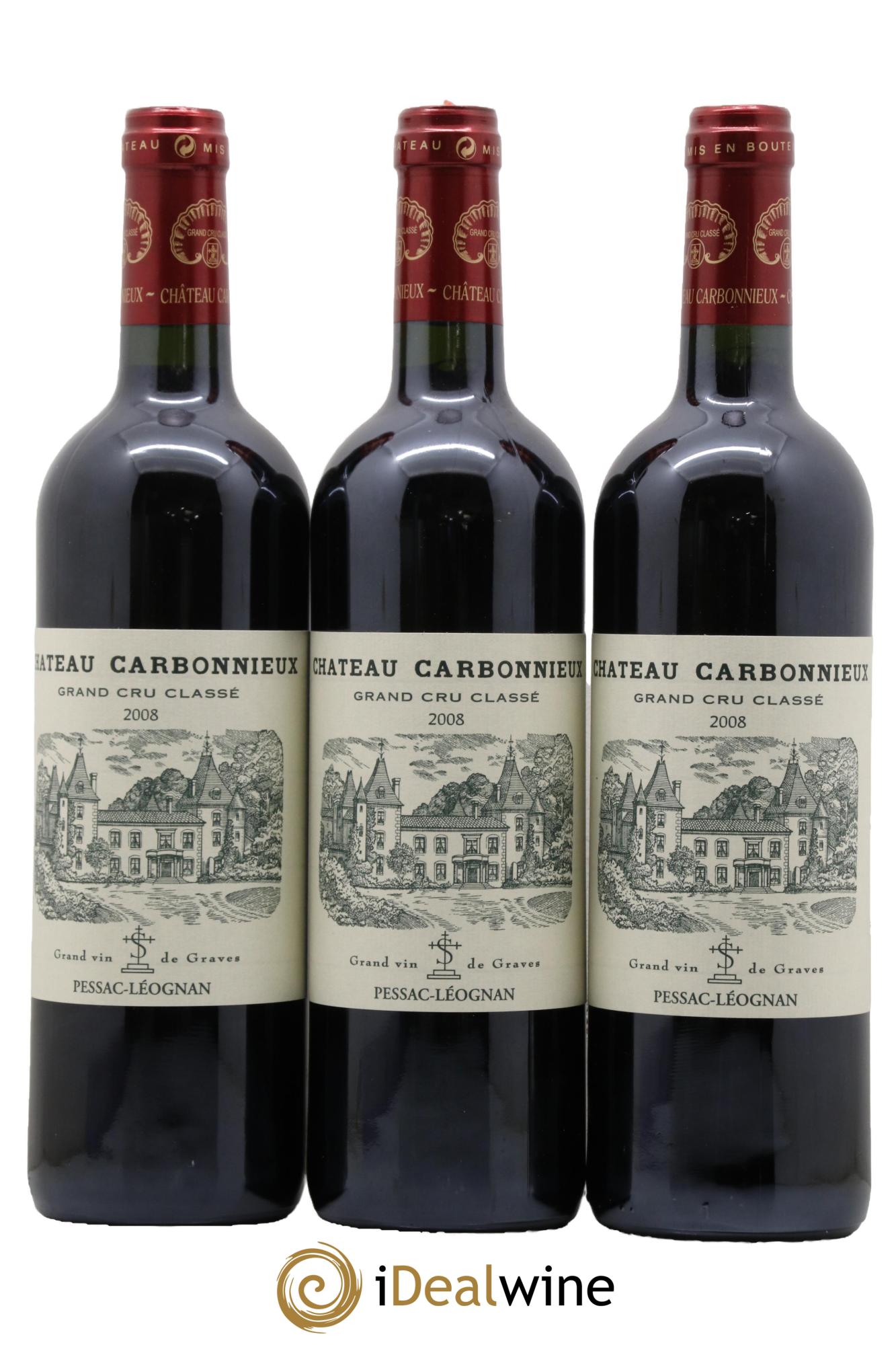 Château Carbonnieux Cru Classé de Graves 2008 - Lot de 3 bouteilles - 0