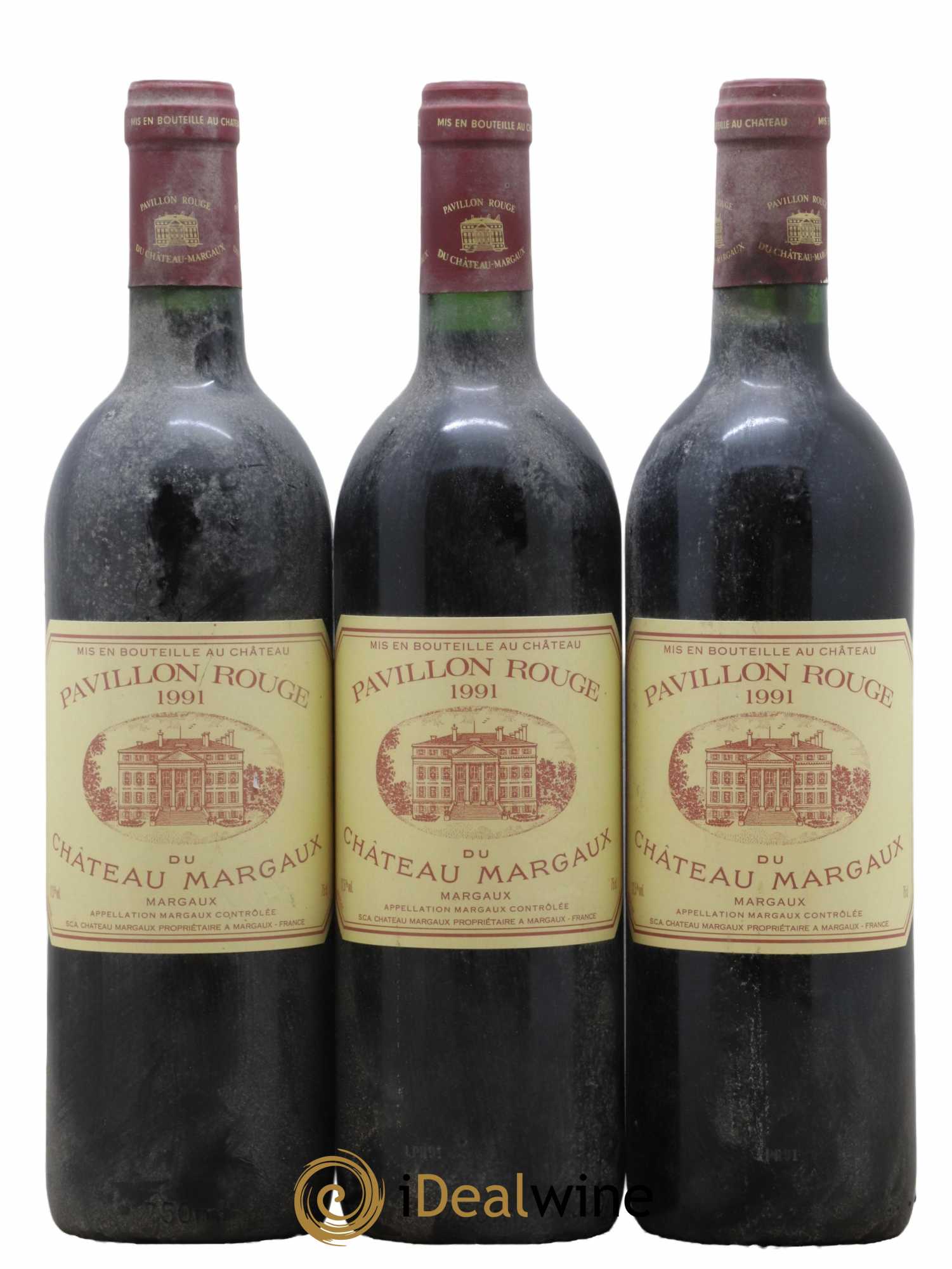 Pavillon Rouge du Château Margaux Second Vin  1991 - Lot de 3 bouteilles - 0