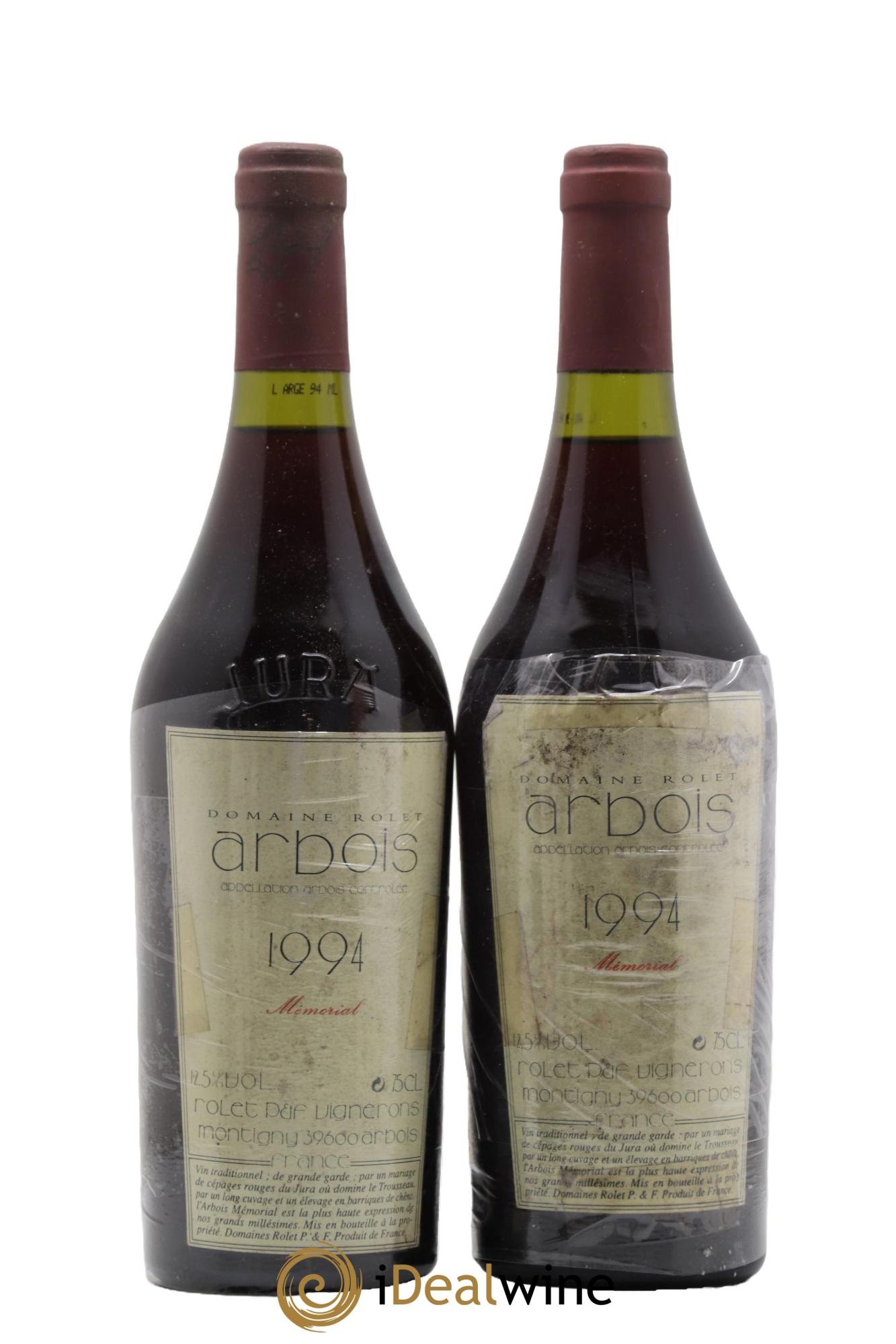 Arbois Cuvée Mémorial Domaine Rolet 1994 - Lotto di 2 bottiglie - 0