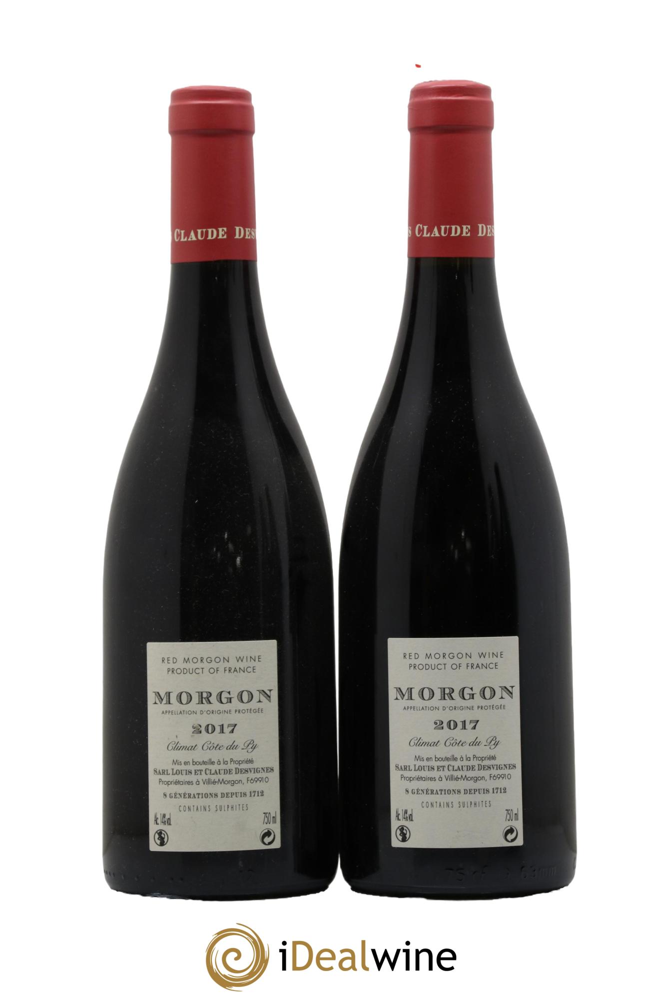 Morgon Côte du Py Louis-Claude Desvignes 2017 - Lot de 2 bouteilles - 1