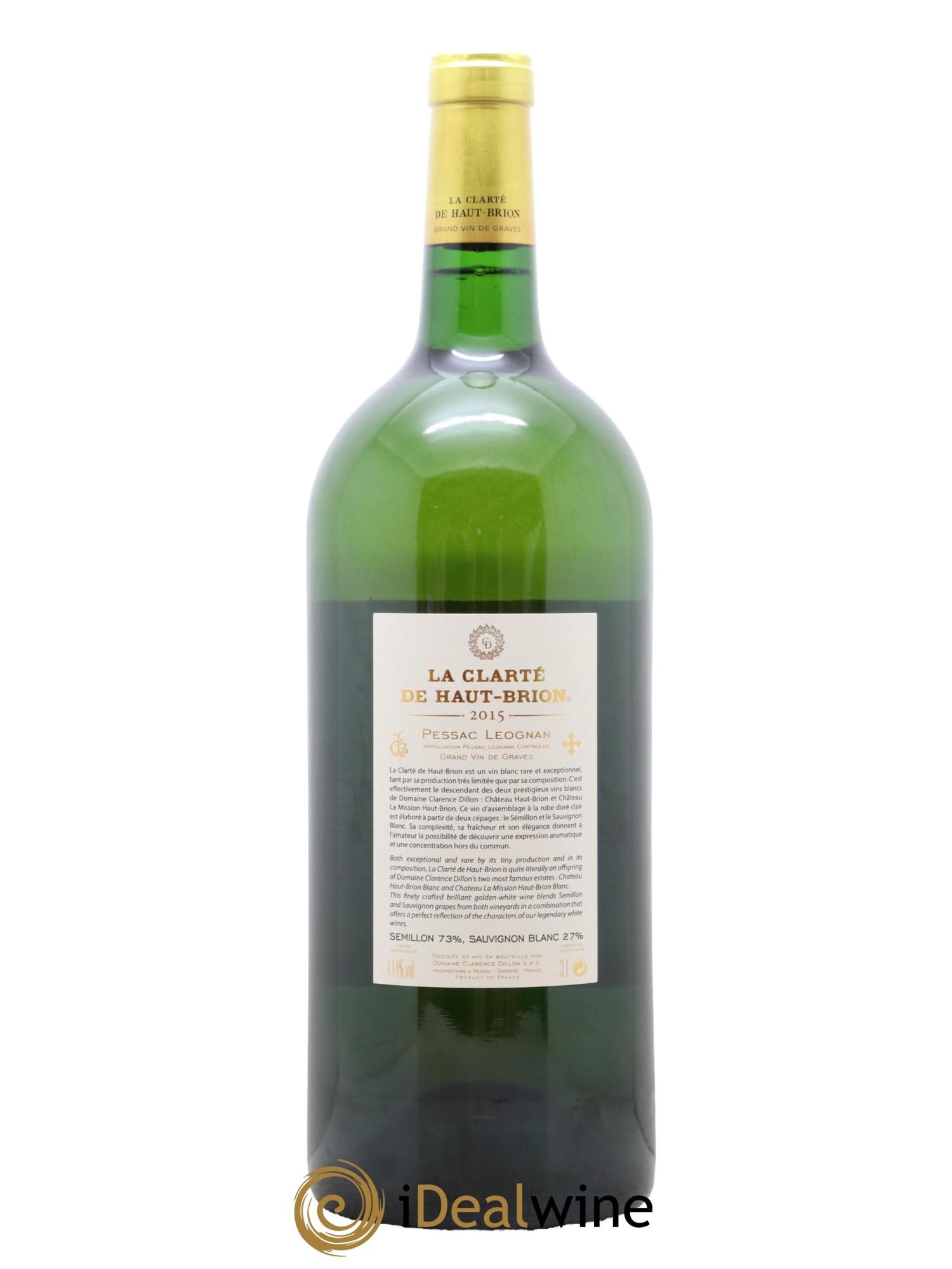 La Clarté de Haut Brion Second Vin  2015 - Posten von 1 Doppel-Magnum - 2