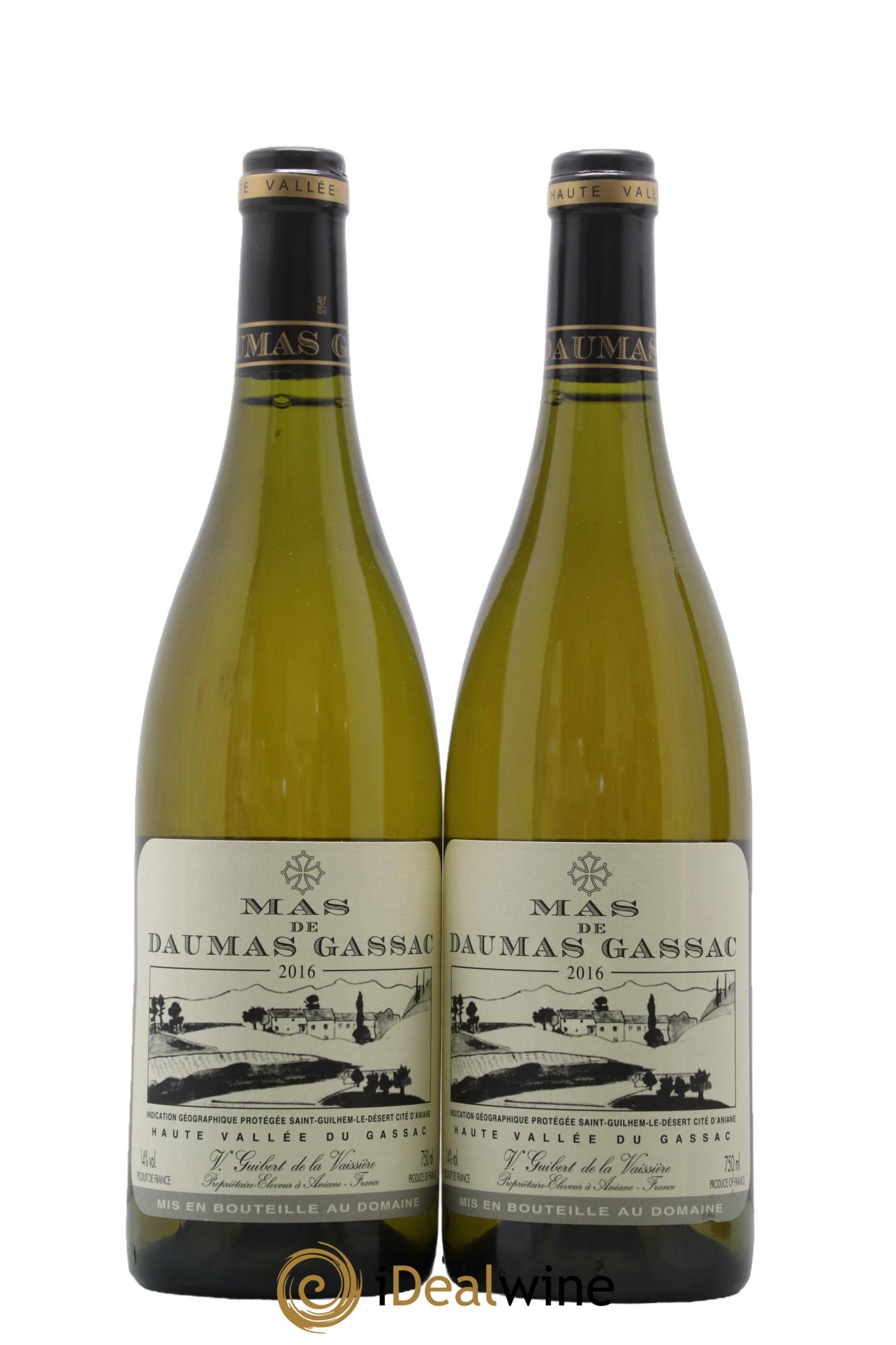 IGP St Guilhem-le-Désert - Cité d'Aniane Mas Daumas Gassac Famille Guibert de La Vaissière 2016 - Lot of 2 bottles - 0