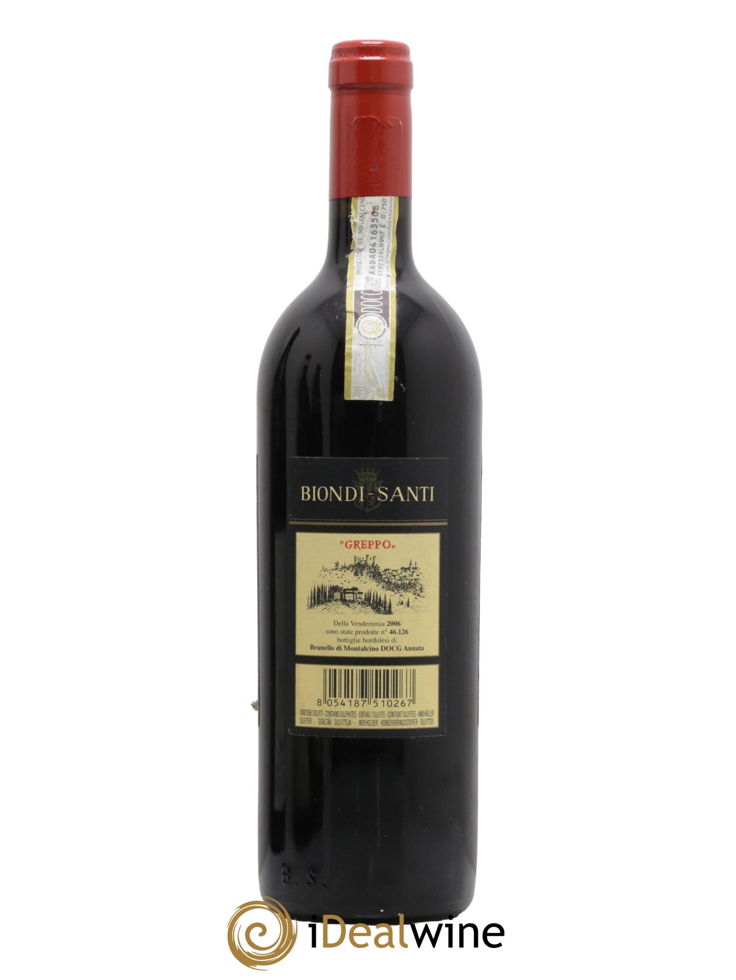 Brunello di Montalcino DOCG Biondi-Santi Tenuta Greppo  2006 - Posten von 1 Flasche - 1