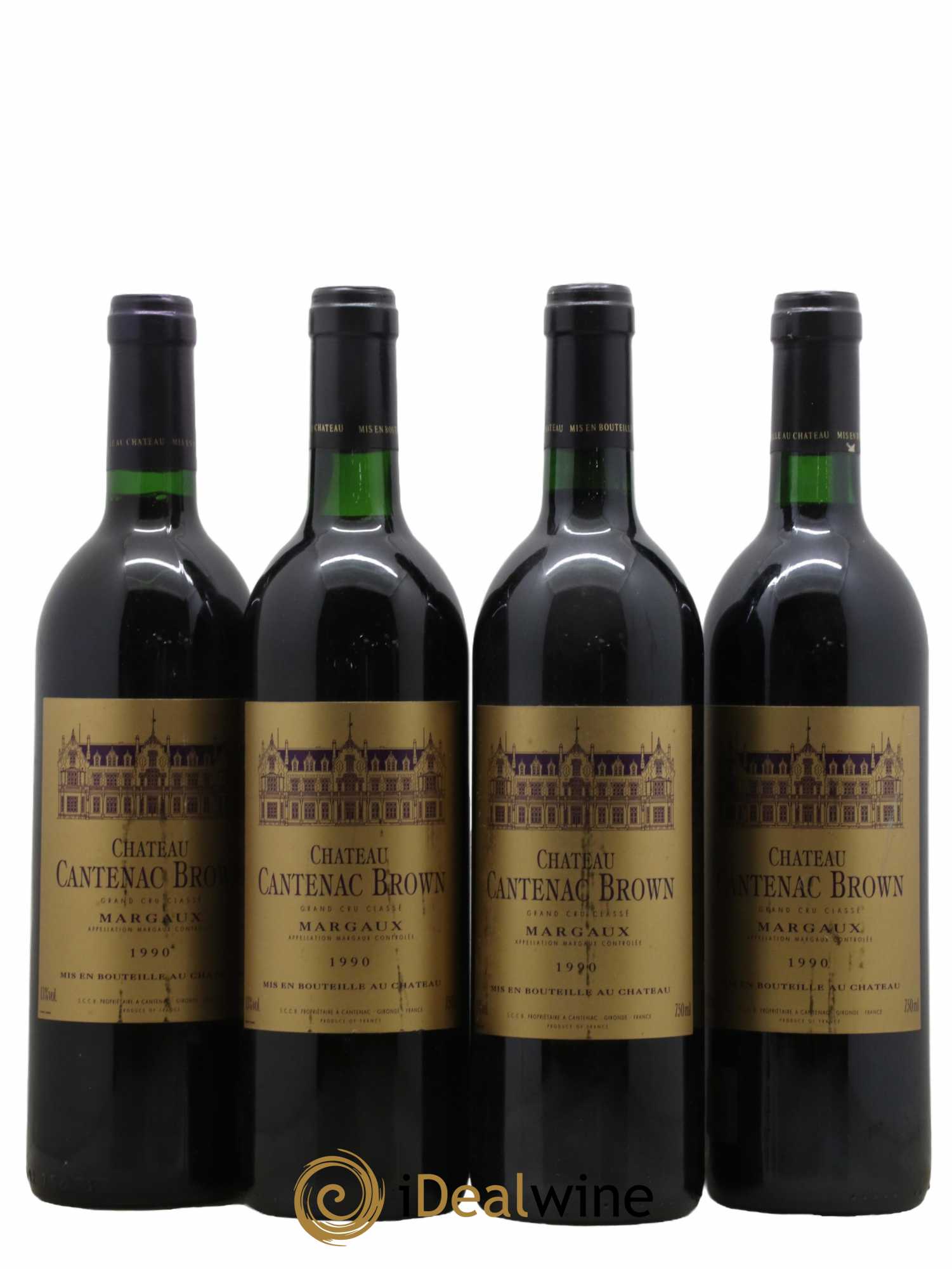 Château Cantenac Brown 3ème Grand Cru Classé 1990 - Posten von 4 Flaschen - 0