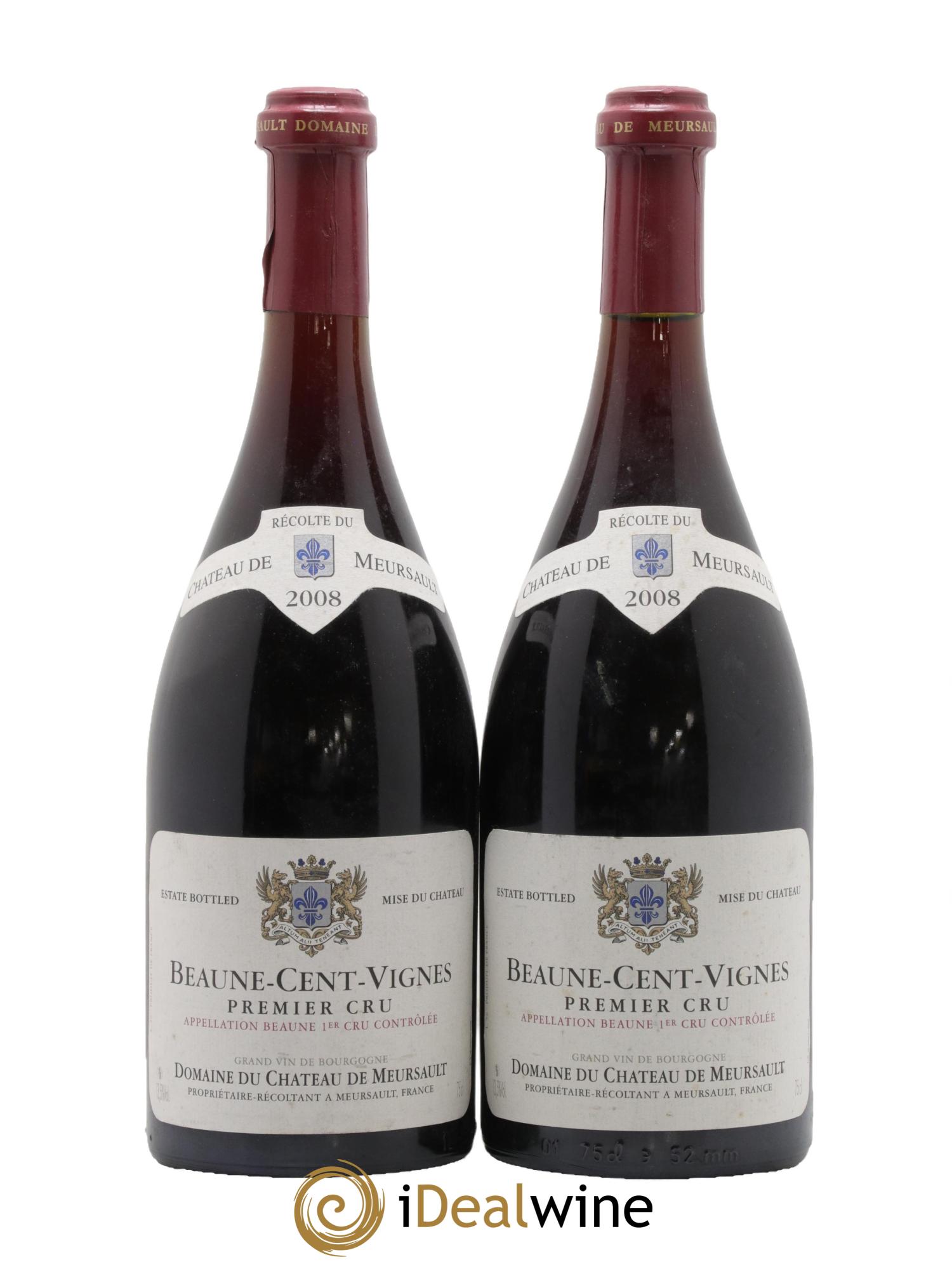 Beaune 1er Cru Les Cent Vignes Château de Meursault 2008 - Lot of 2 bottles - 0