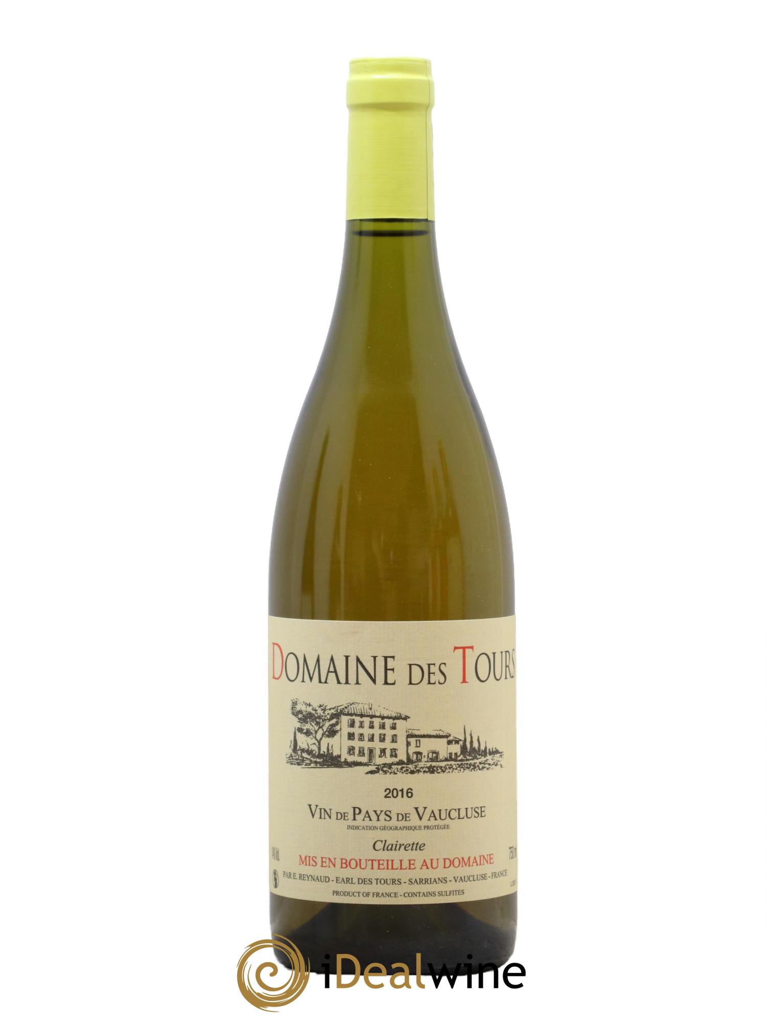 IGP Vaucluse (Vin de Pays de Vaucluse) Domaine des Tours Clairette Emmanuel Reynaud 2016 - Lotto di 1 bottiglia - 0