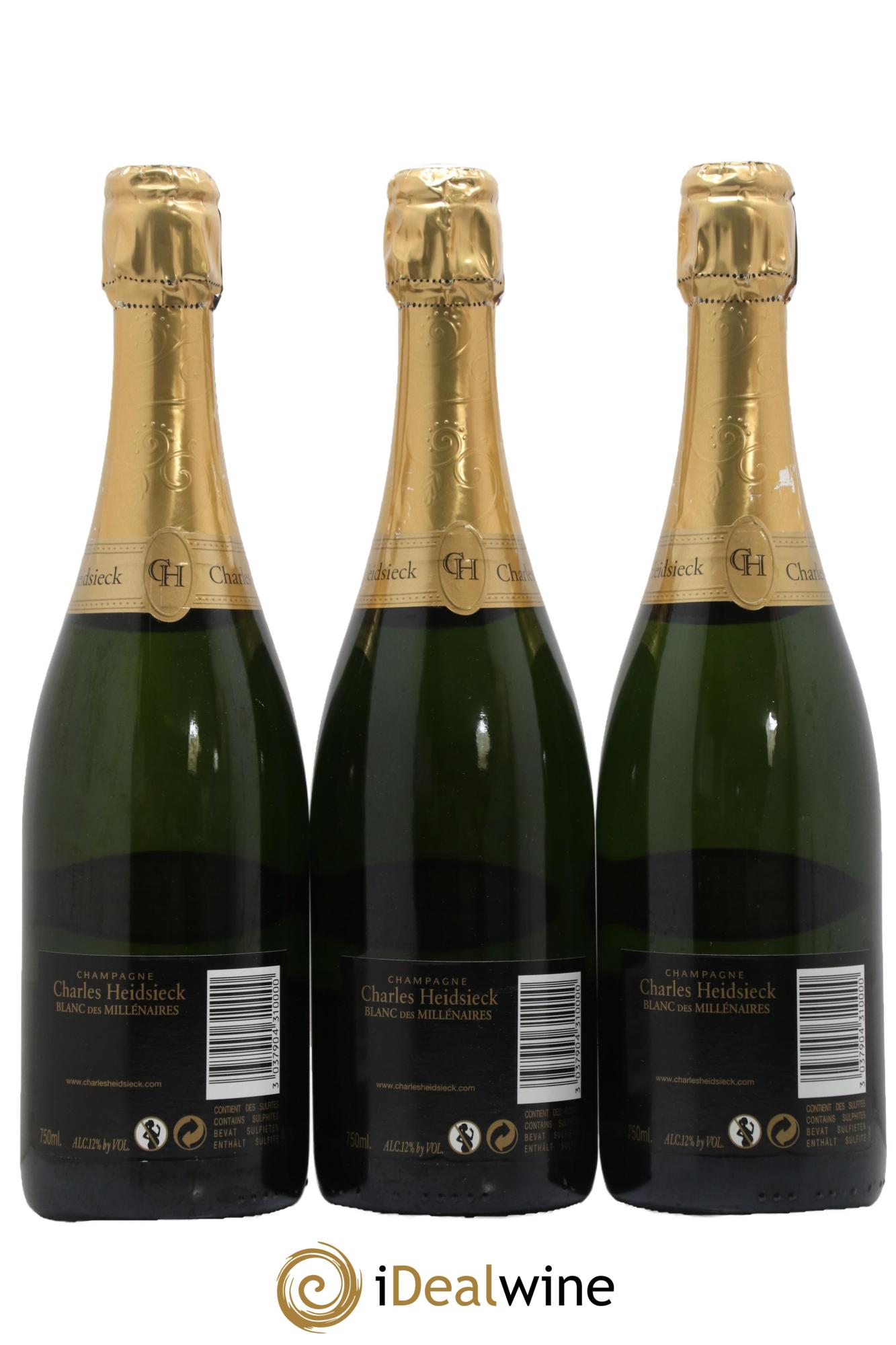 Blanc de Blancs Blanc des Millénaires Brut Charles Heidsieck 1995 - Lot of 3 bottles - 1