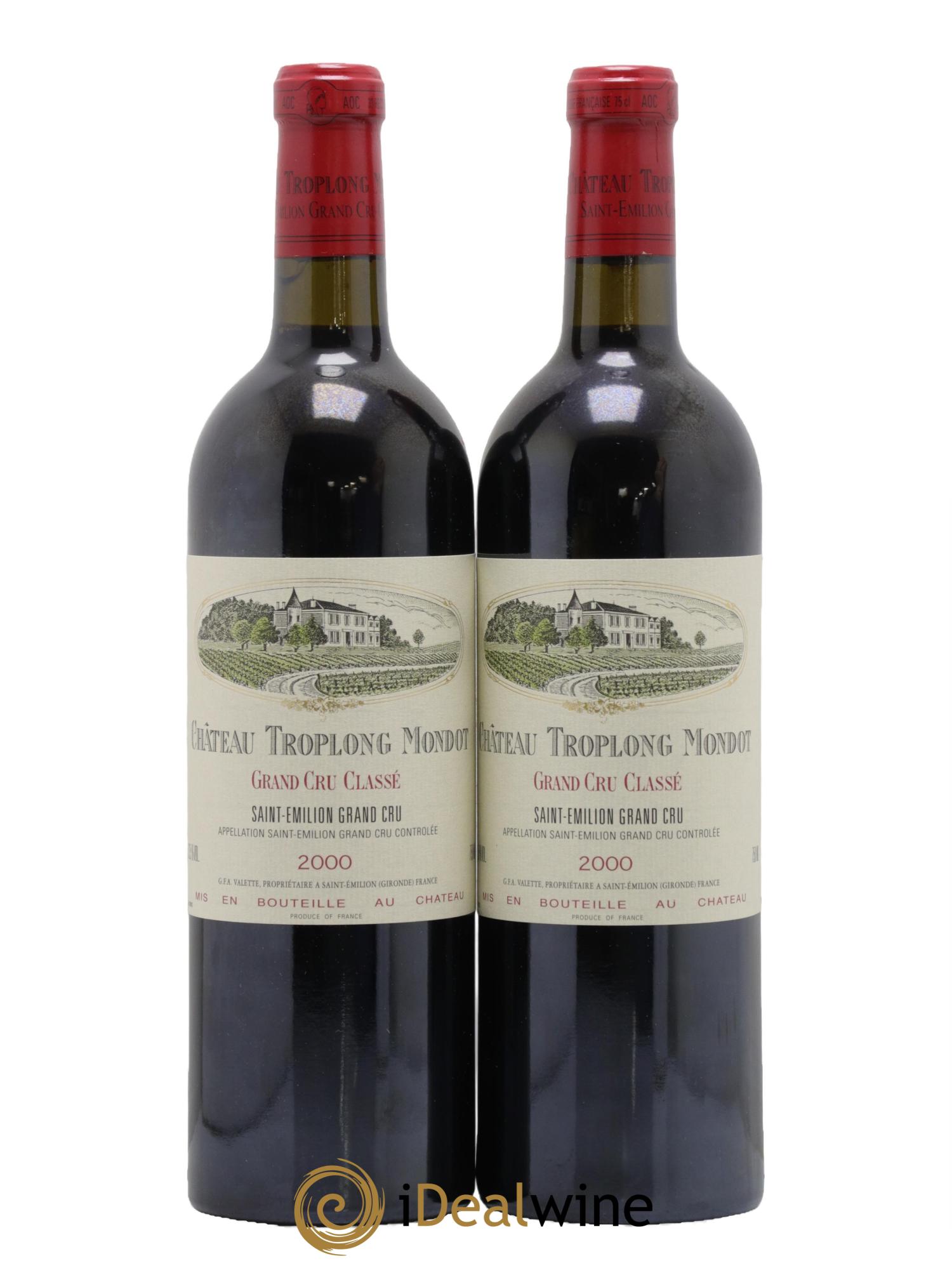 Château Troplong Mondot 1er Grand Cru Classé B 2000 - Lot of 2 bottles - 0