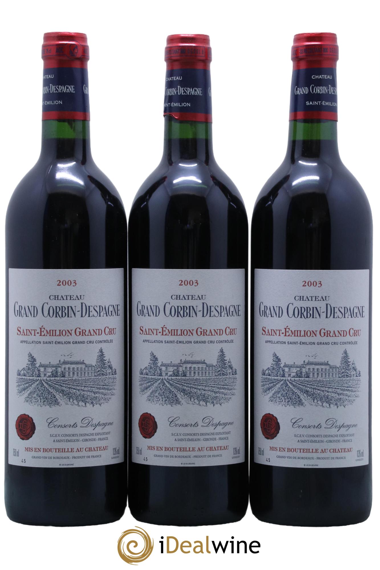 Château Grand Corbin Despagne Grand Cru Classé  2003 - Lot de 12 bouteilles - 2