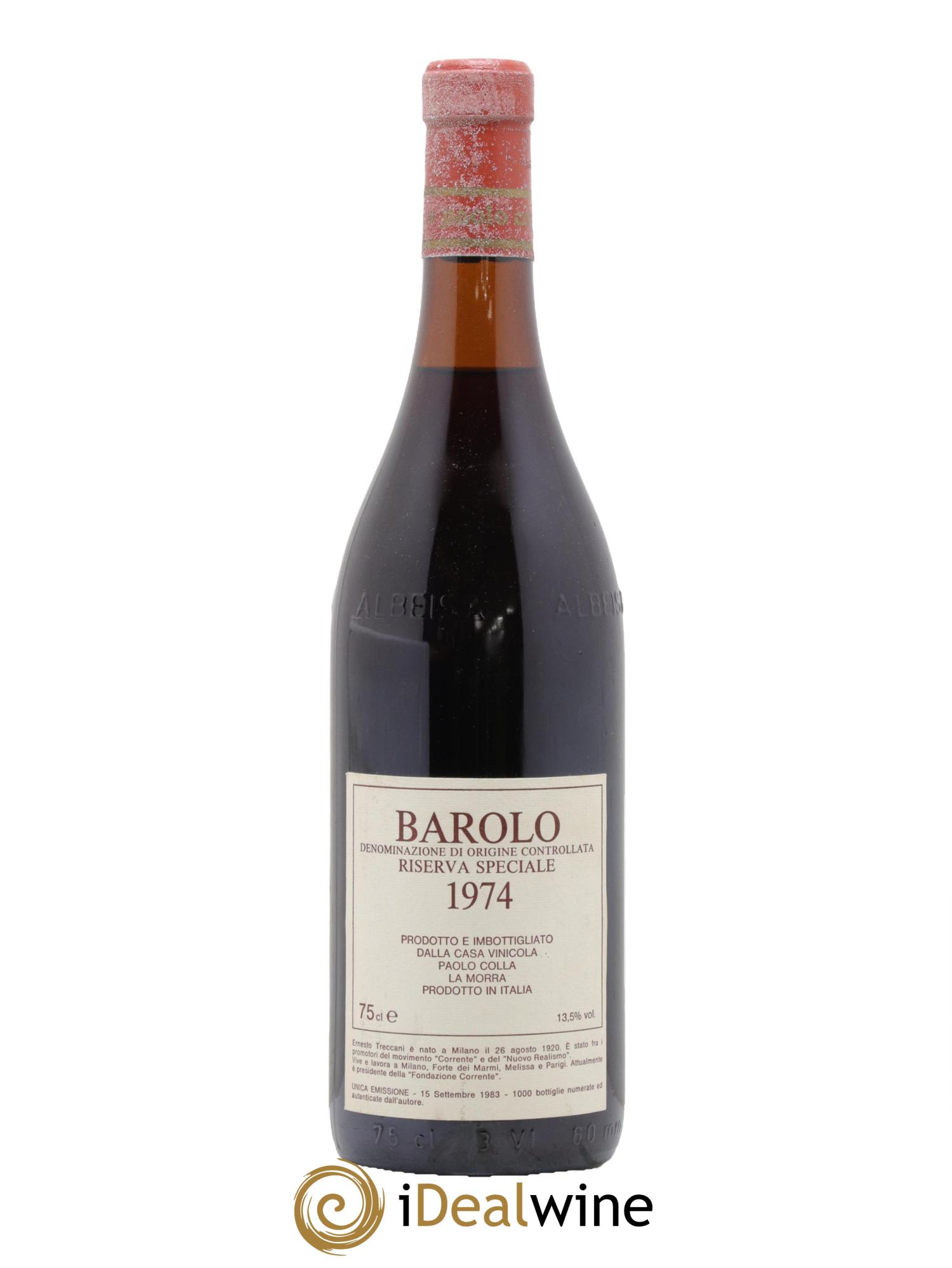 Barolo DOCG Riserva Speciale Paolo Colla La Morra 1974 - Lotto di 1 bottiglia - 1