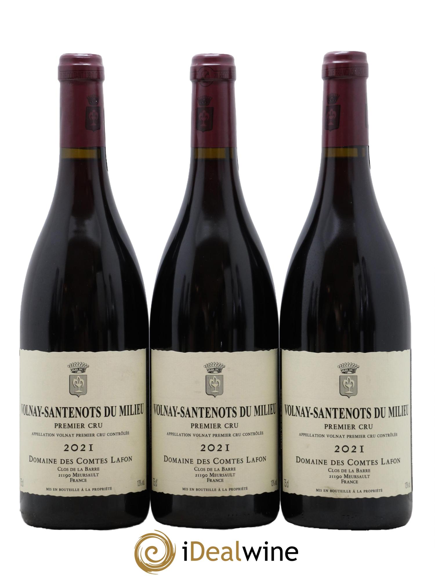 Volnay 1er Cru Santenots du Milieu Comtes Lafon (Domaine des) 2021 - Lot de 3 bouteilles - 0