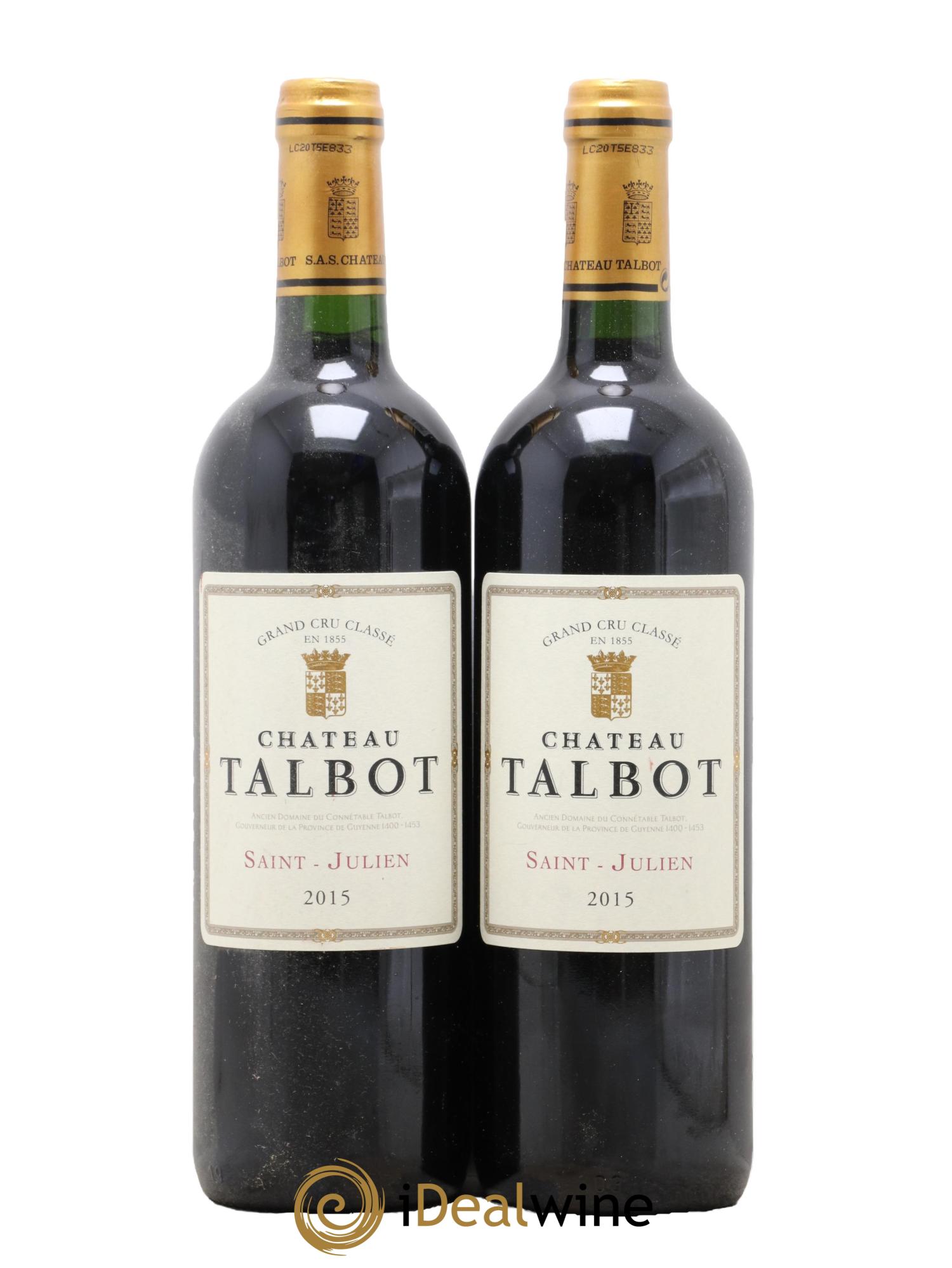 Château Talbot 4ème Grand Cru Classé 2015 - Posten von 2 Flaschen - 0