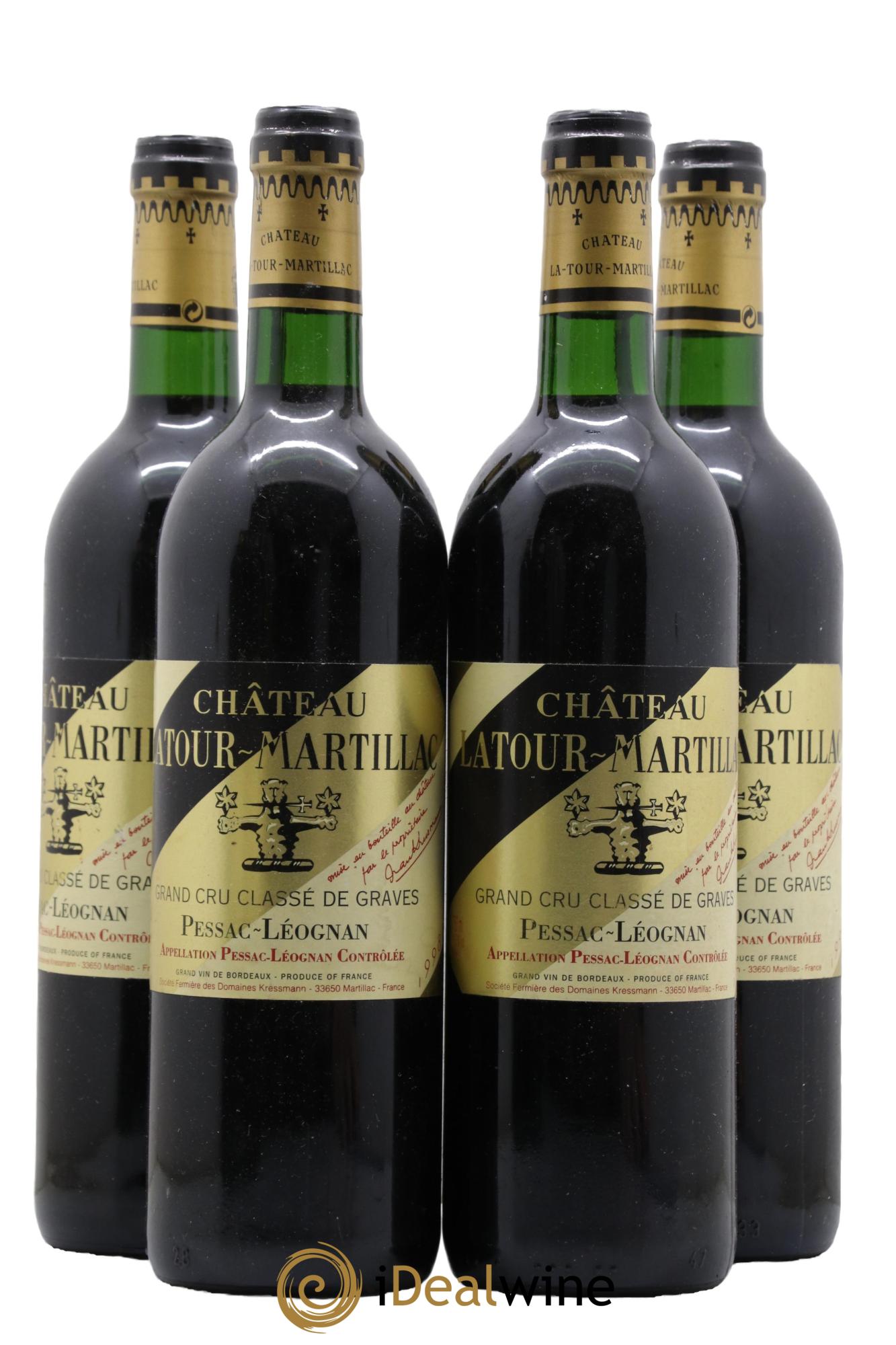 Château Latour-Martillac Cru Classé de Graves 1998 - Lotto di 4 bottiglie - 0