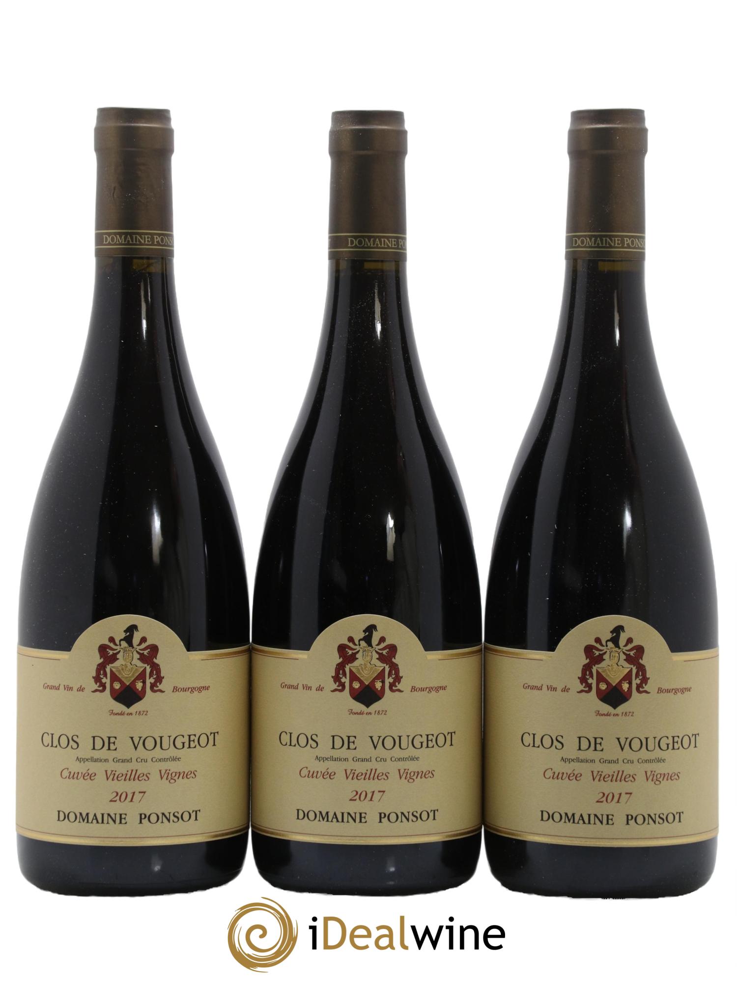 Clos de Vougeot Grand Cru Vieilles Vignes Ponsot (Domaine) 2017 - Lot of 3 bottles - 0