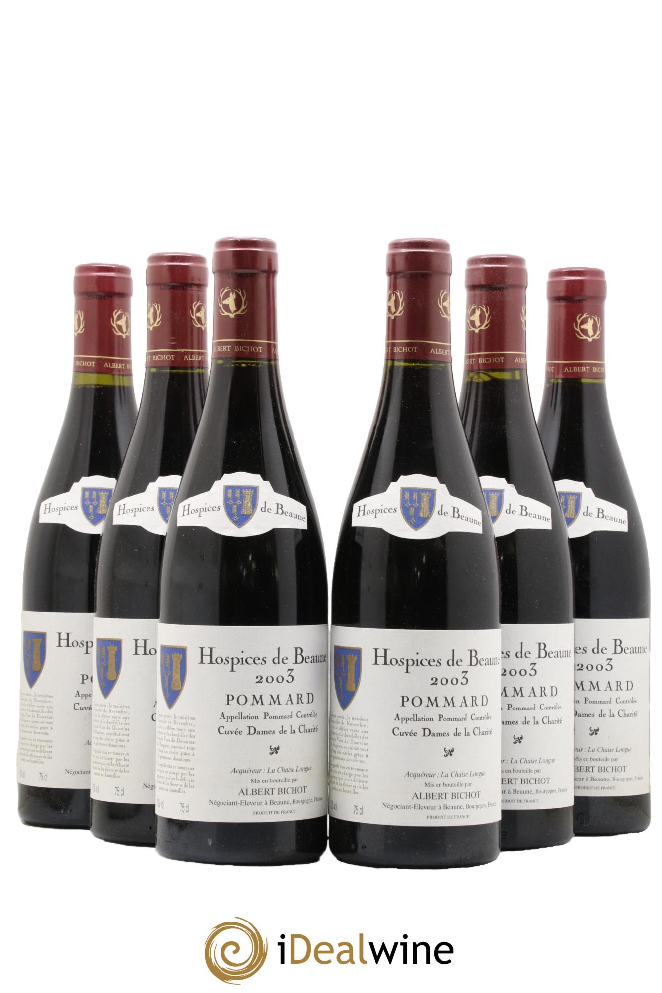 Pommard Hospices de Beaune cuvée Dames de la Charité Bichot 2003 - Lot de 6 bouteilles - 0