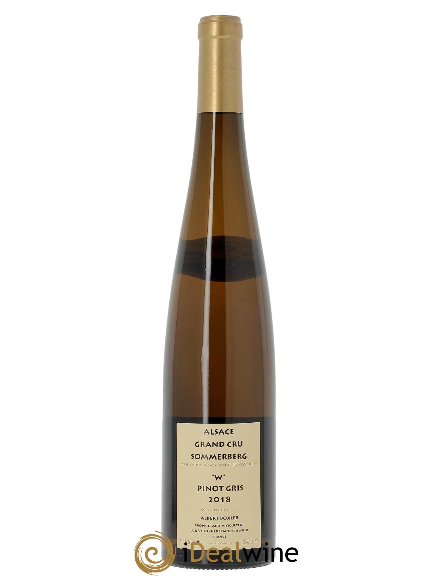 Alsace Pinot Gris Grand Cru Sommerberg W Albert Boxler  2018 - Lot de 1 bouteille - 1