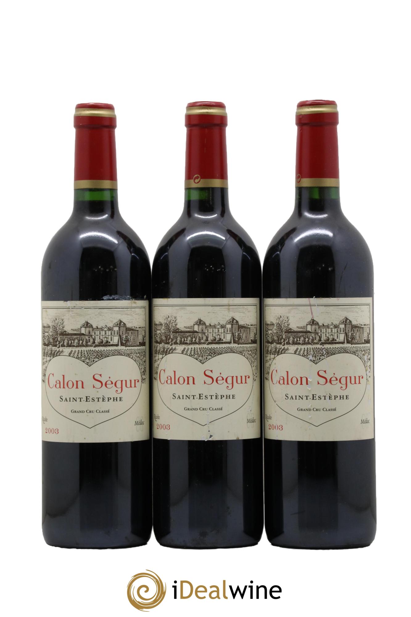 Château Calon Ségur 3ème Grand Cru Classé  2003 - Lotto di 3 bottiglie - 0