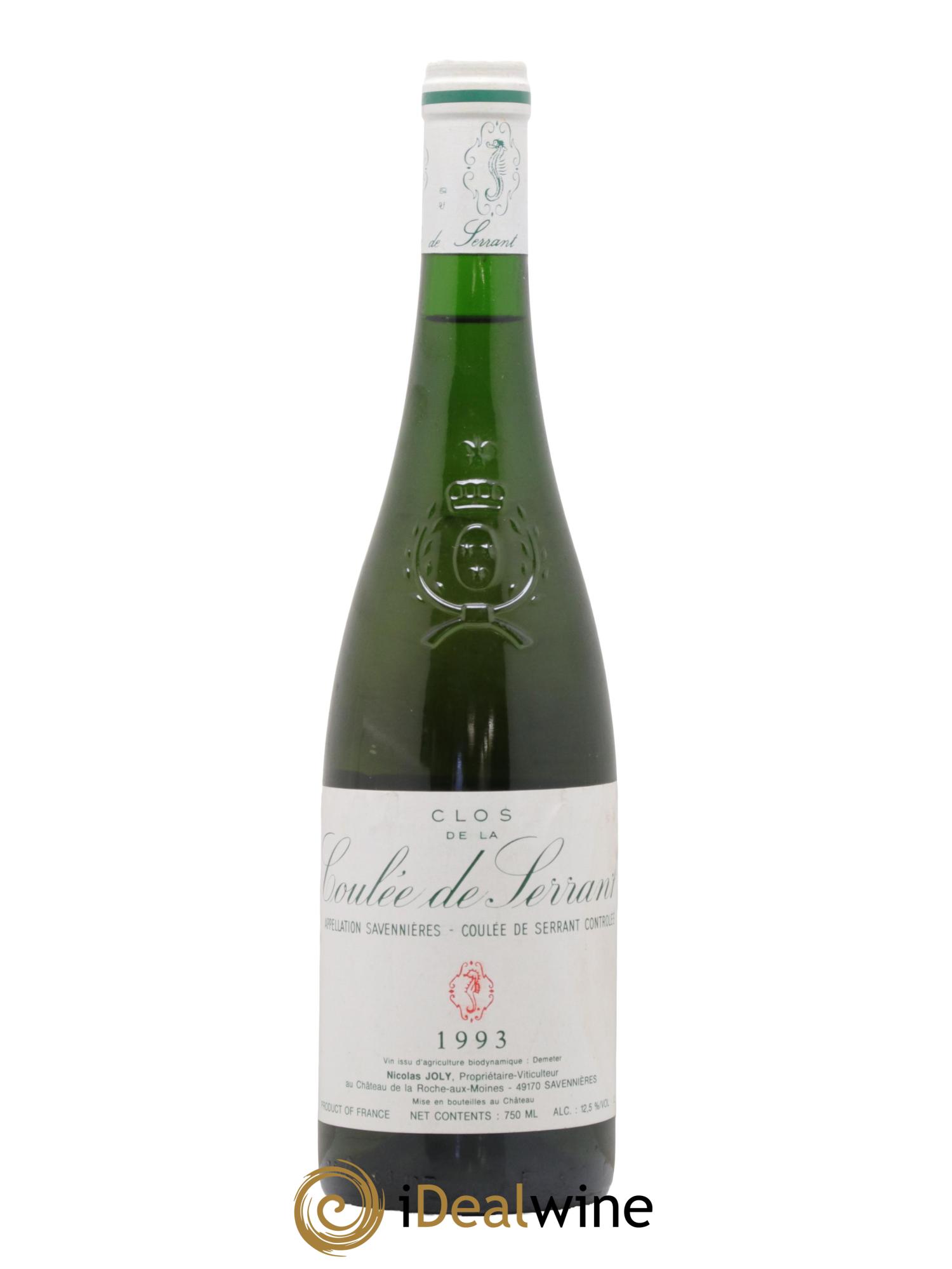 Savennières Clos de la Coulée de Serrant Vignobles de la Coulée de Serrant - Nicolas Joly 1993 - Lot de 1 bouteille - 0