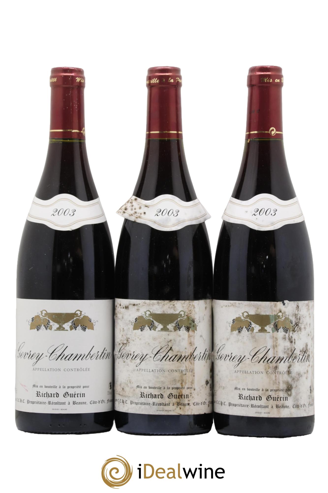 Gevrey-Chambertin Domaine Richard Guerin 2003 - Lot de 3 bouteilles - 0