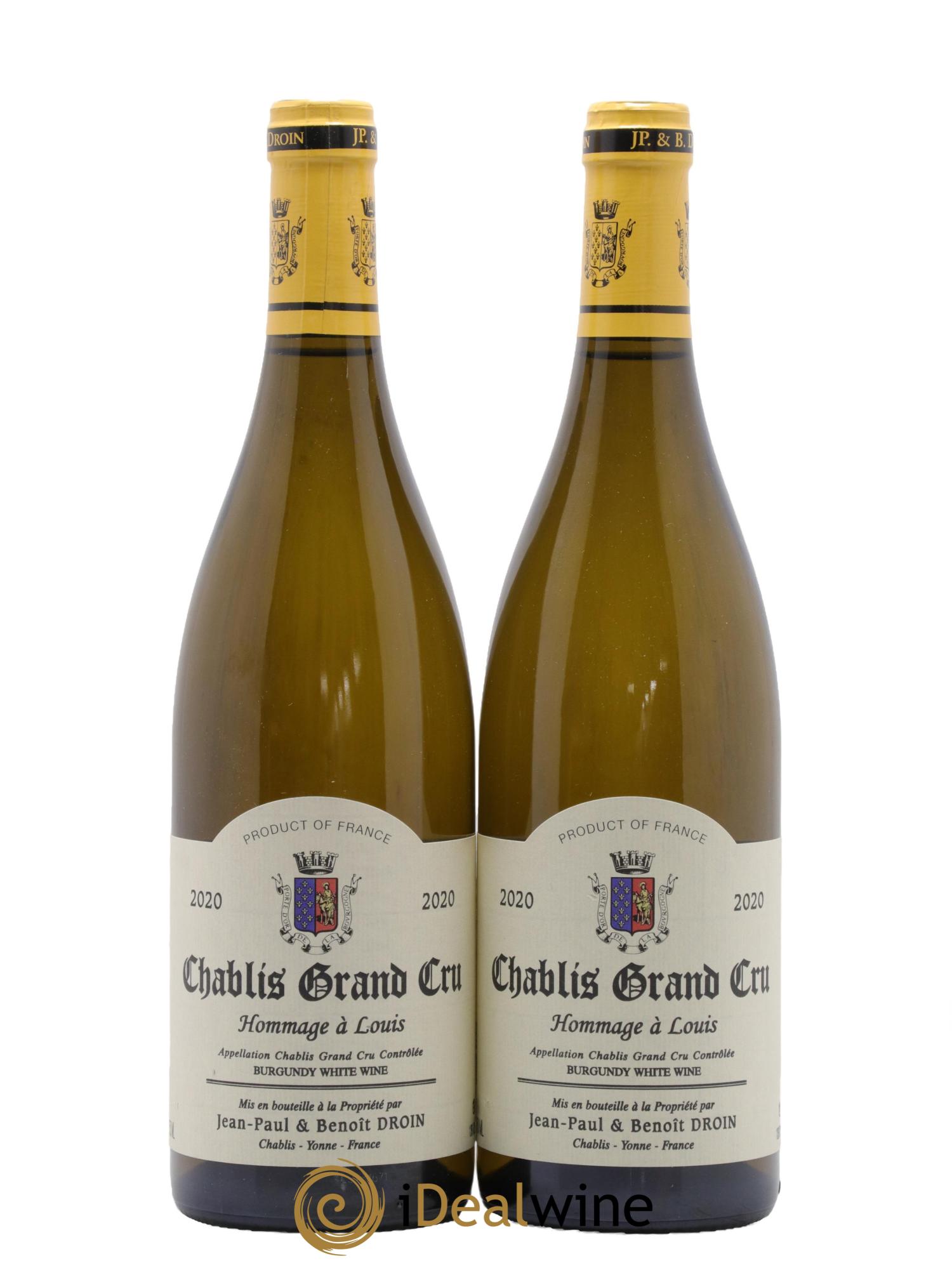 Chablis Grand Cru Hommage à Louis Jean-Paul & Benoît Droin (Domaine) 2020 - Posten von 2 Flaschen - 0