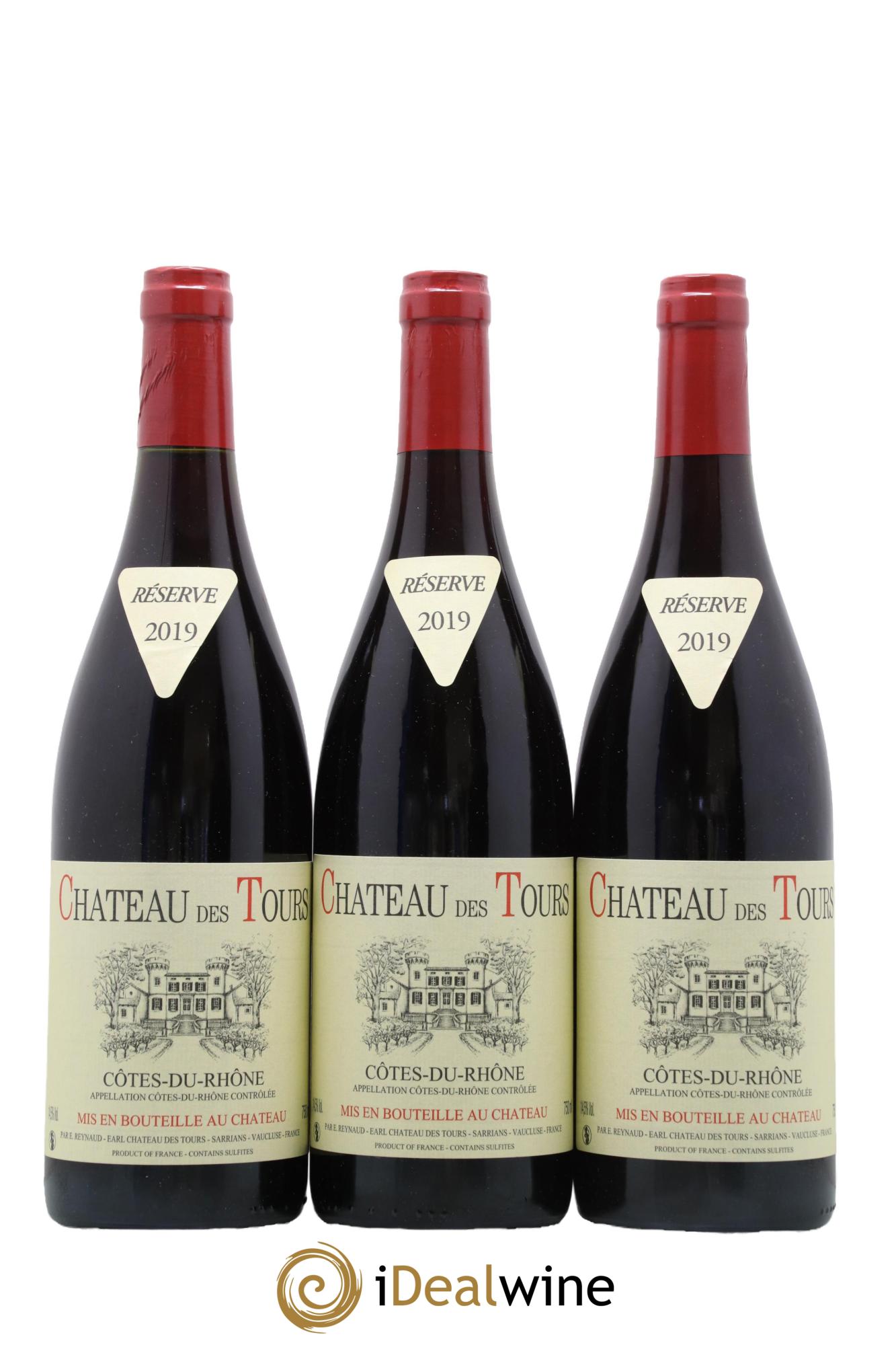 Côtes du Rhône Château des Tours Emmanuel Reynaud 2019 - Lot de 3 bouteilles - 0