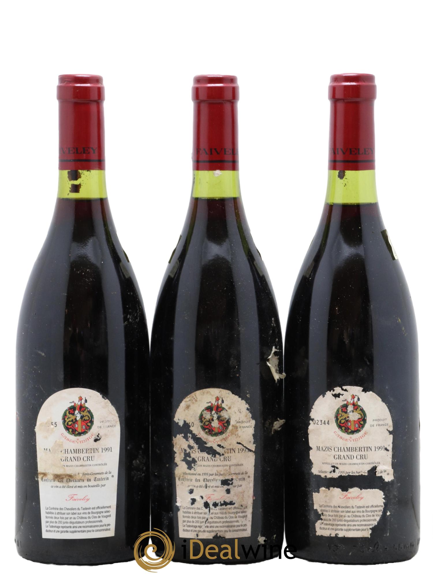 Mazis-Chambertin Grand Cru Faiveley  1991 - Posten von 3 Flaschen - 1