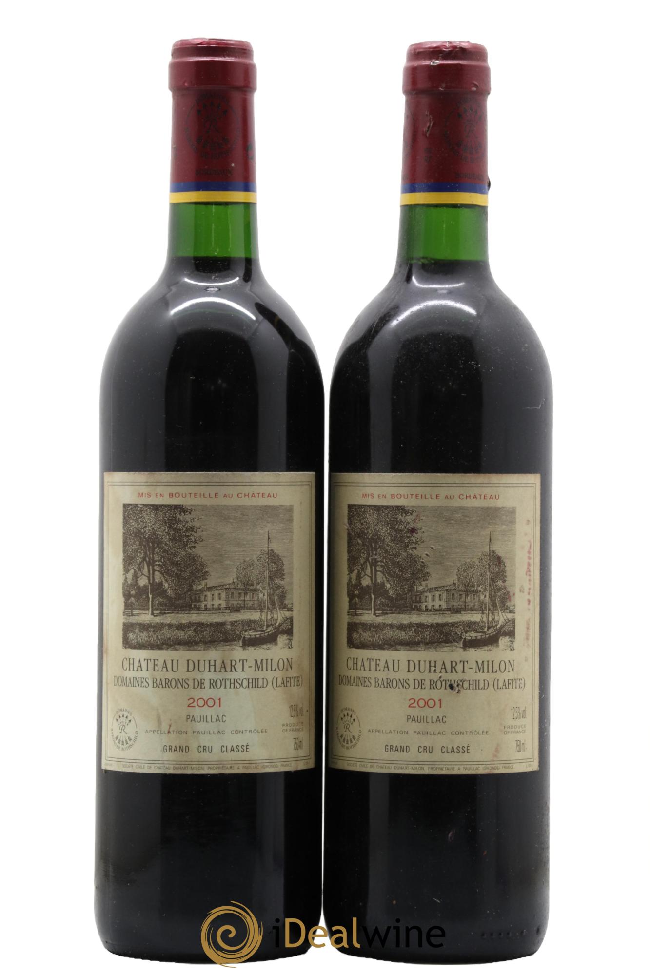 Château Duhart-Milon 4ème Grand Cru Classé 2001 - Lotto di 2 bottiglie - 0