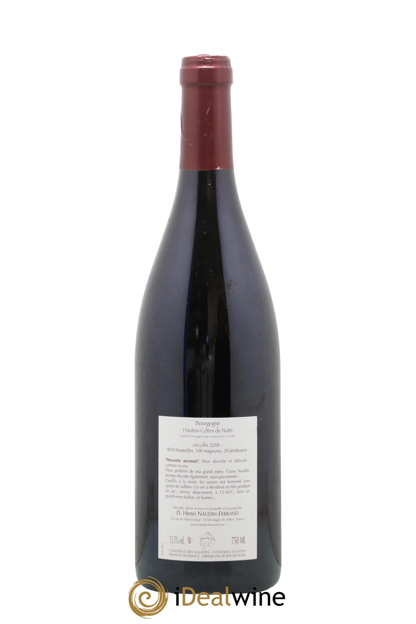 Hautes-Côtes de Nuits Myosotis Arvensis Naudin-Ferrand (Domaine) 2018 - Lot de 1 bouteille - 1