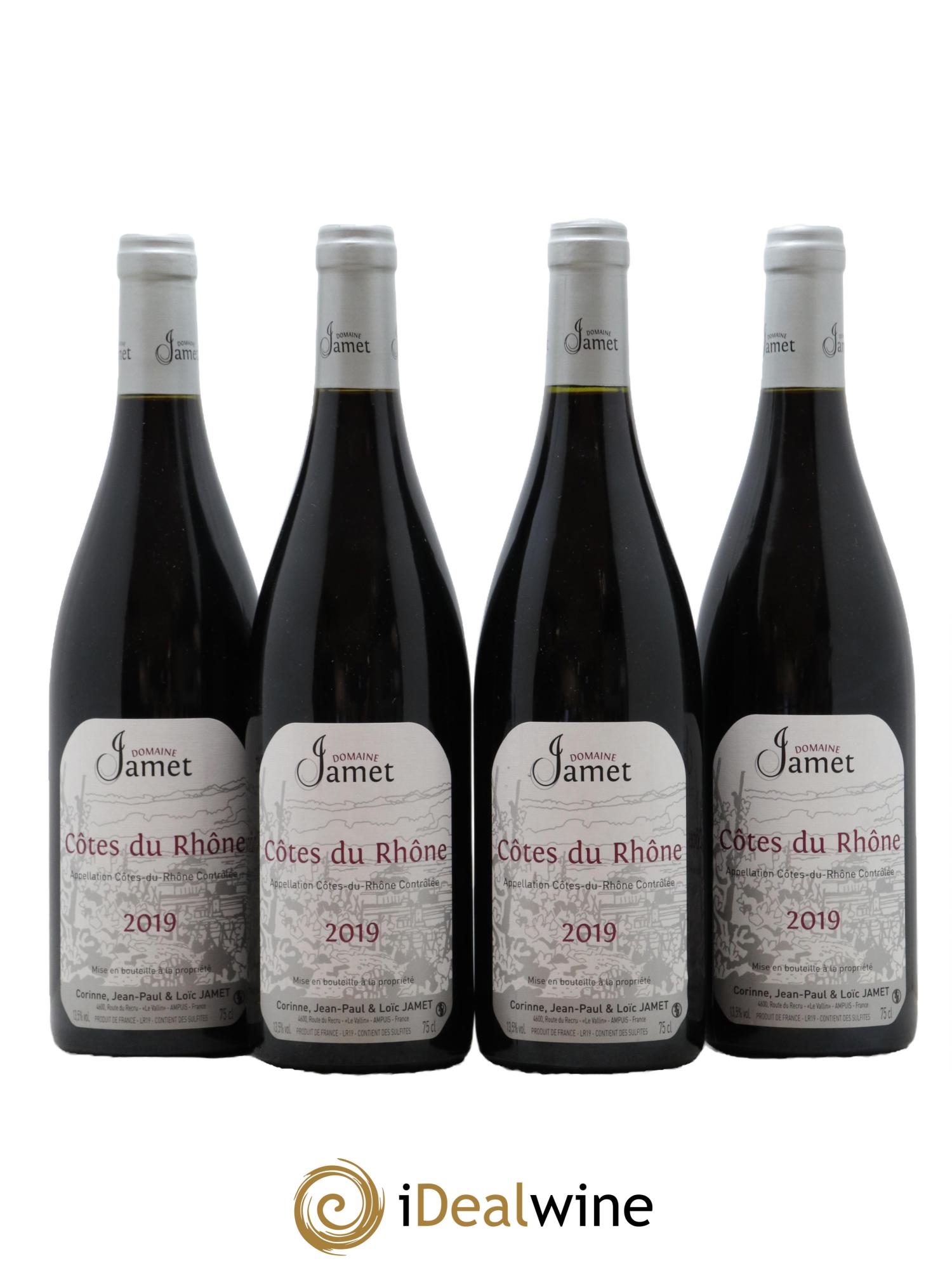 Côtes du Rhône Jamet (Domaine) 2019 - Posten von 4 Flaschen - 0