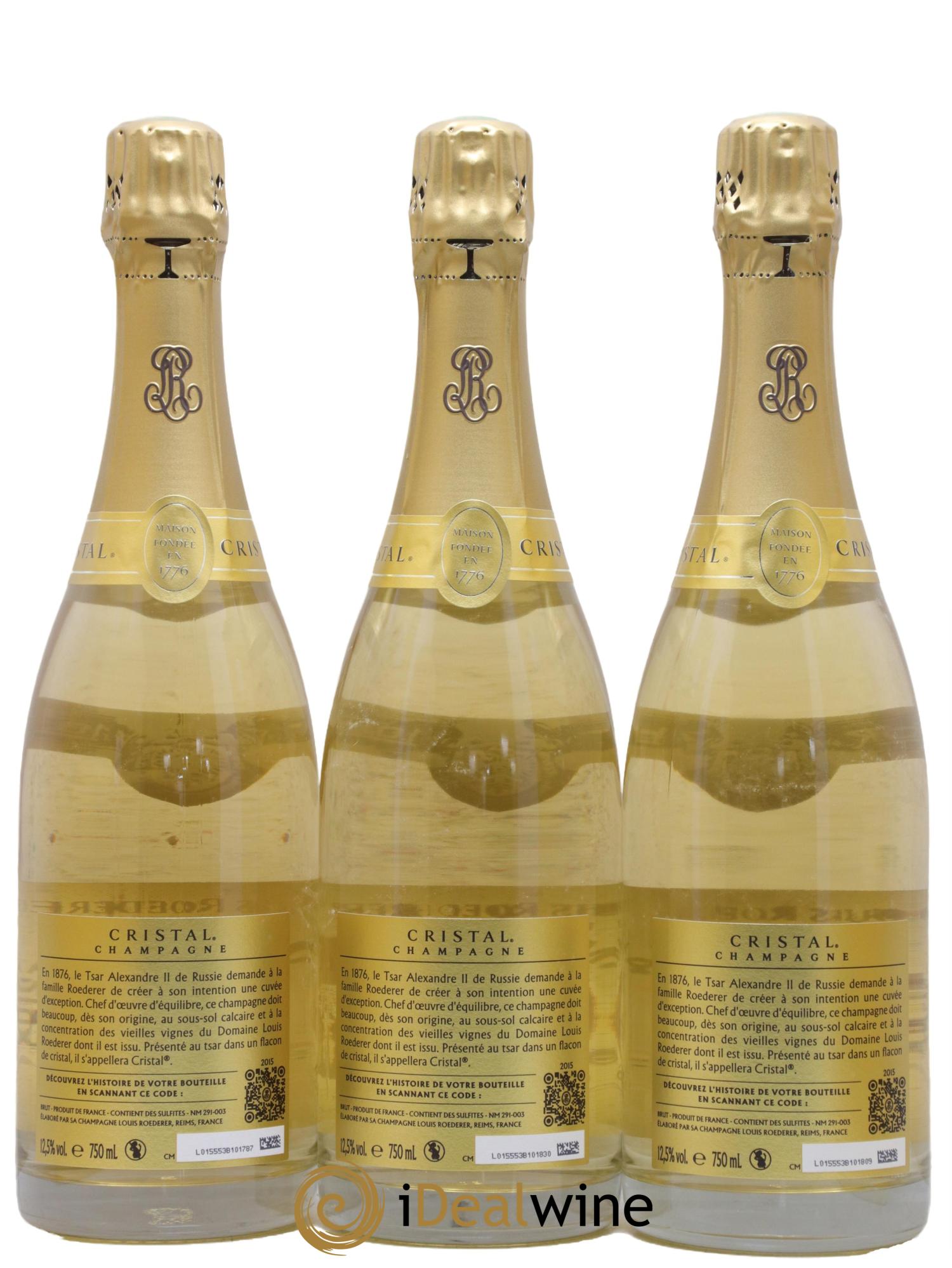 Cristal Louis Roederer 2015 - Lot de 3 bouteilles - 1