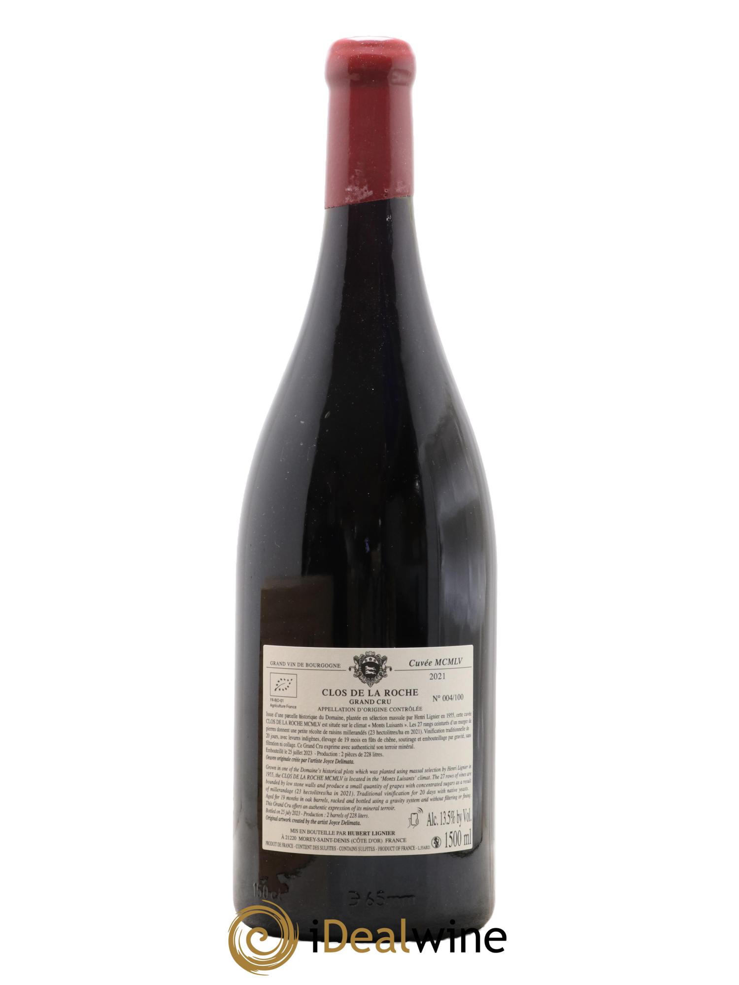 Clos de la Roche Grand Cru MCMLV Hubert Lignier (Domaine)  2021 - Posten von 1 Magnum - 2