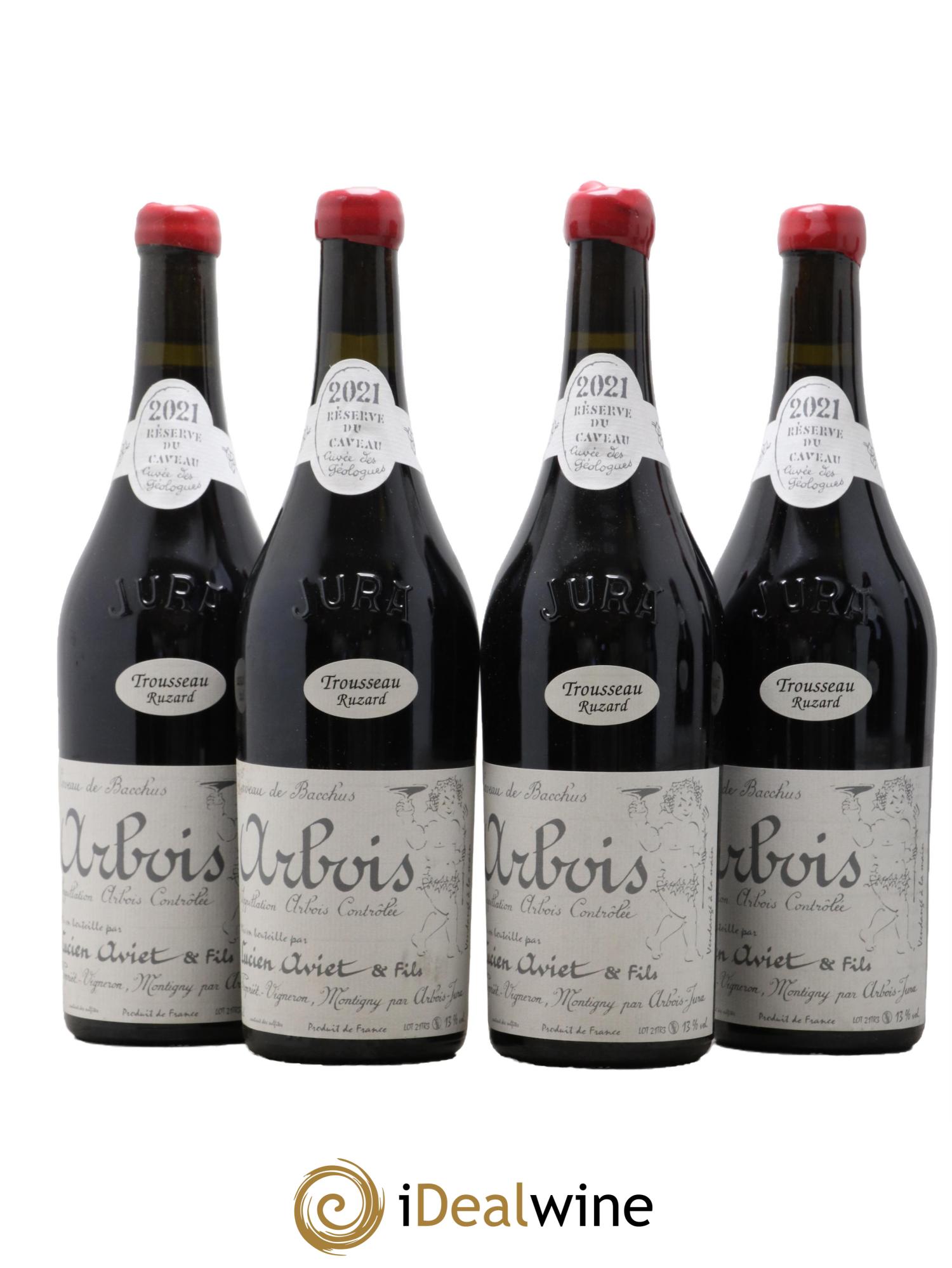 Arbois Trousseau Ruzard Cuvée des Géologues Lucien Aviet (Domaine) 2021 - Lotto di 4 bottiglie - 0